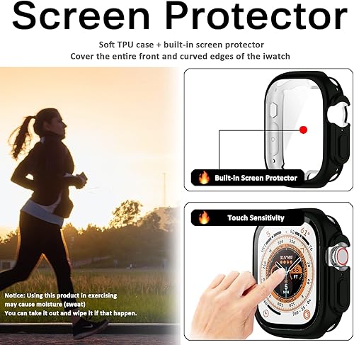 Miniatura 34 de Funda compatible con Apple Watch Series 3, 2, 1 de 1.496 pulgadas con protector de pantalla, cubierta dura de policarbonato antiarañazos a prueba