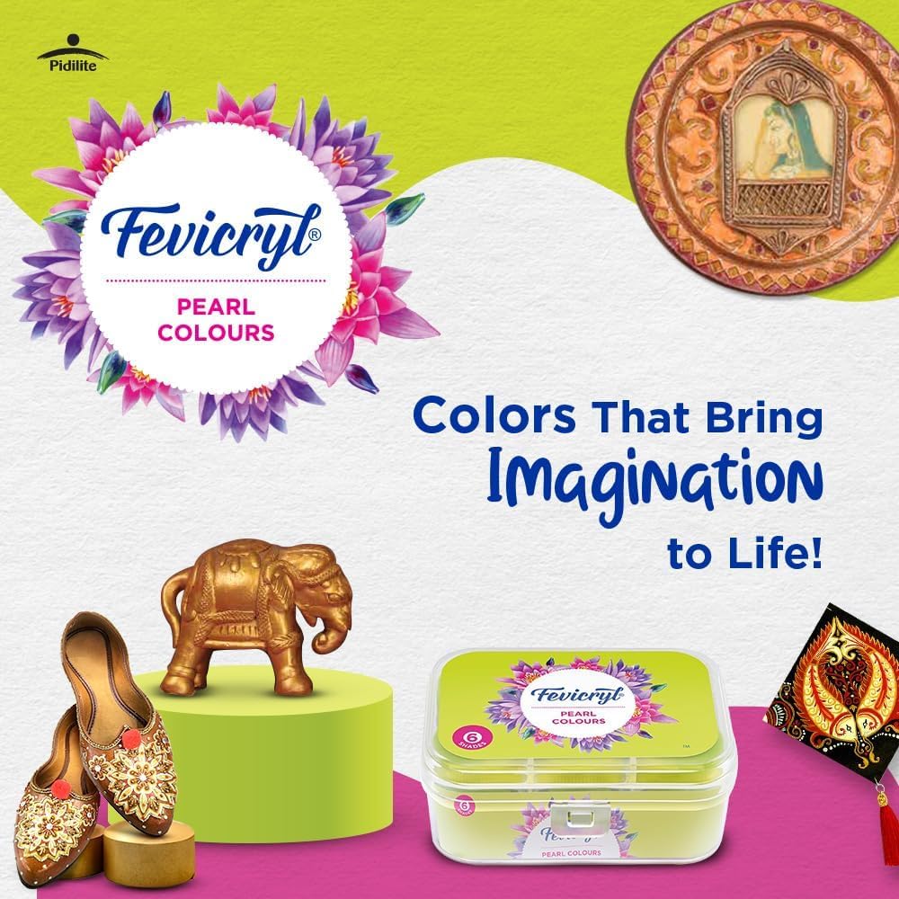 Fevicryl acrílico colores, Pearl Kit, 6 tonos
