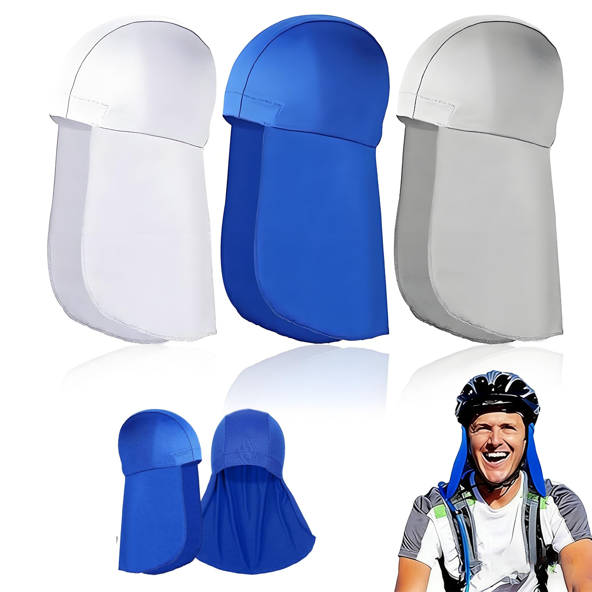 3 Pièces Bonnet de Protection du Cou Course à Pied Cyclisme, Protection Solaire, Respirant Cap sous Casque, Doublure de Casque avec Protège Nuque, pour Hommes et Femmes Cyclisme, Sport de Plein air