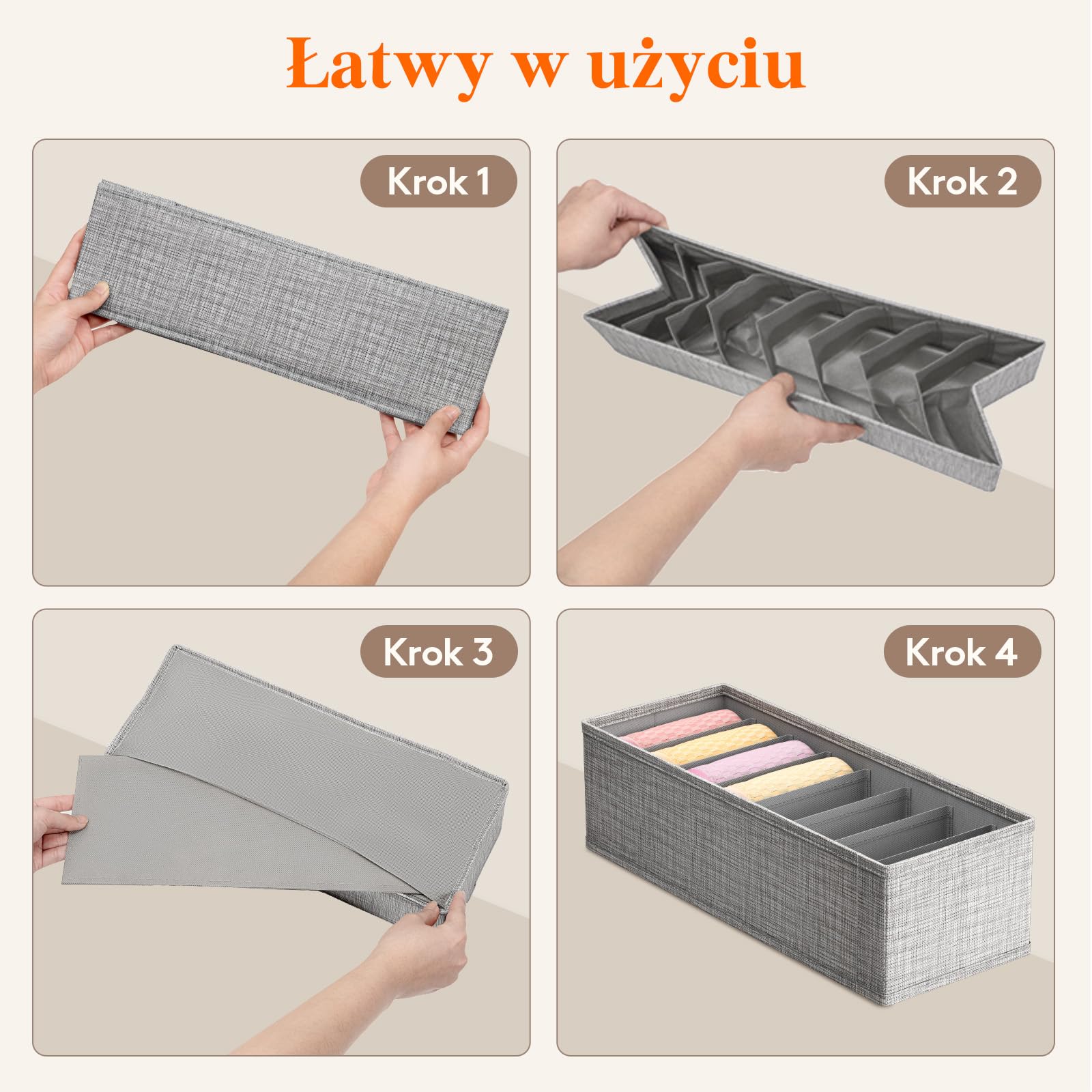 Lifewit Zestaw 3 organizerów do szuflad, Organizer do garderoby, Organizer do szafy, Przewijak, Szuflady, Krawaty, Ubrania dziecięce, Skarpetki, Bielizna