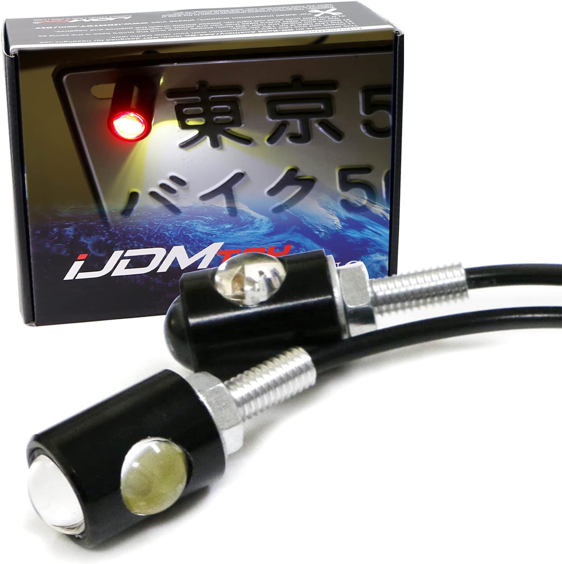 iJDMTOY High Power Universal Bolt-On LED Lamps Compatible With Car Bike Motorcycle ATV 4x4 License Plate Lights and Taillight Rear Fog Lights