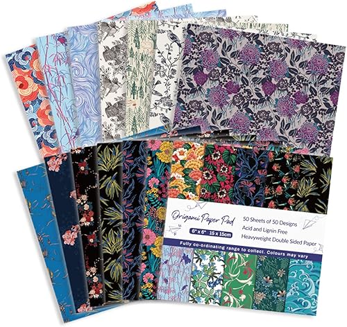 Vista 39 de Juego de 10 paquetes diferentes de papel de origami de 6 pulgadas, cuadrados, de doble cara, colores vivos, creación, fácil de plegar, manualidades
