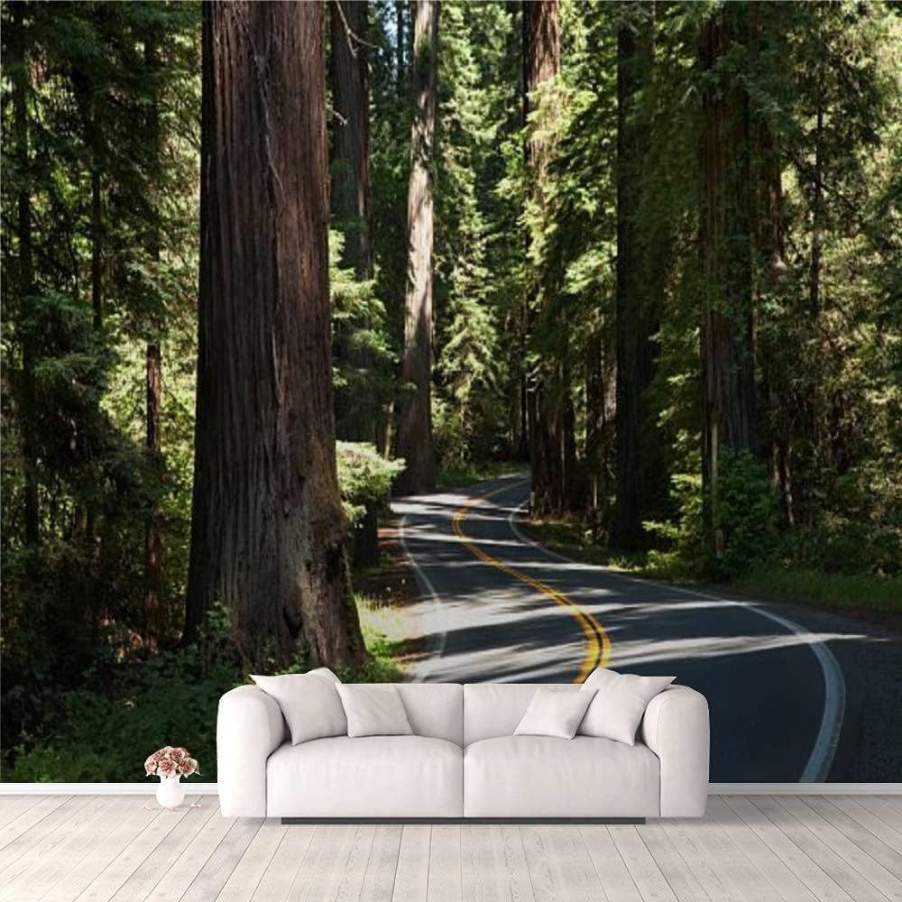 Papier peint photo 3D mural forêt autocollant grand format pour salon