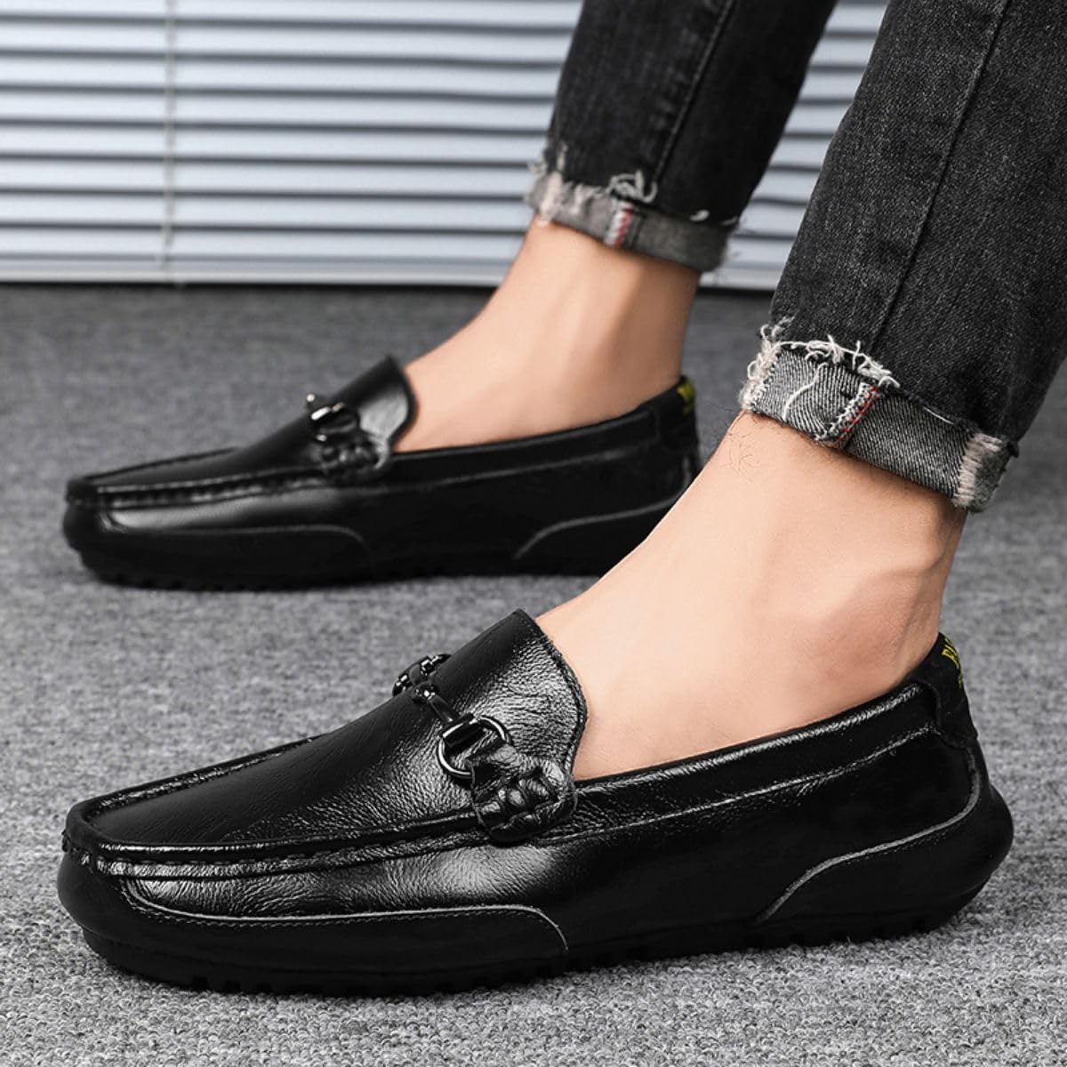 Mocasines de Hombre Mocasines Zapatos Hechos a Mano de Cuero Slip On Driving Business Shoes