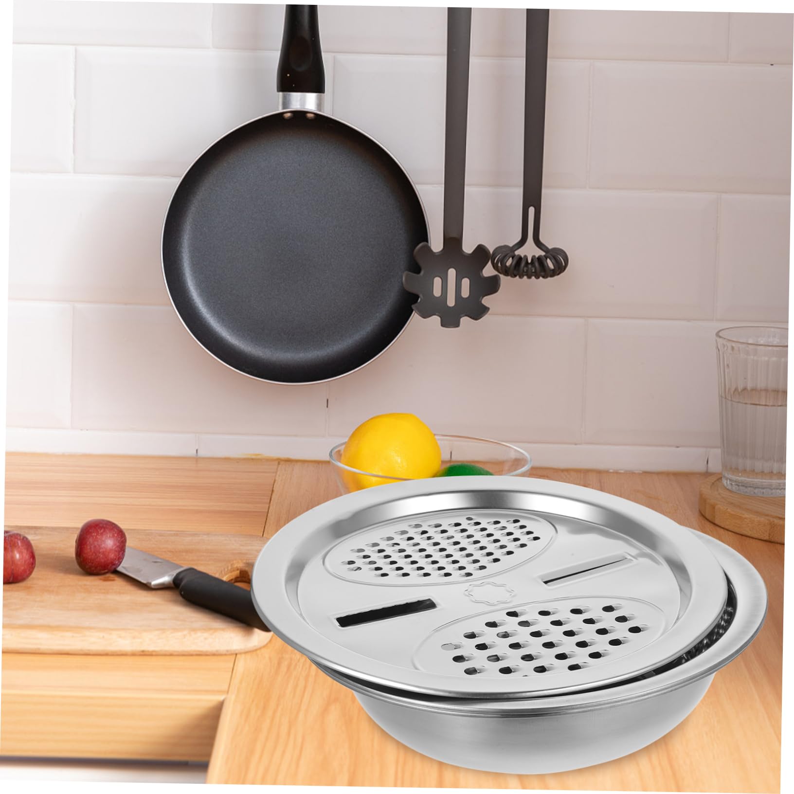 Colador Varios estilos Diseño de Drenaje Acero Inoxidable 3 Piezas de Apto para Lavar Frutas y Amasar Masa, Utensilio Multifuncional para Cocina para Uso Diario