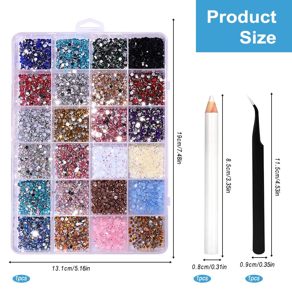 Bedazzling Kit, Nail Gems, Rhinestones with 1 Tweezers and Dotting Pen - Image 2