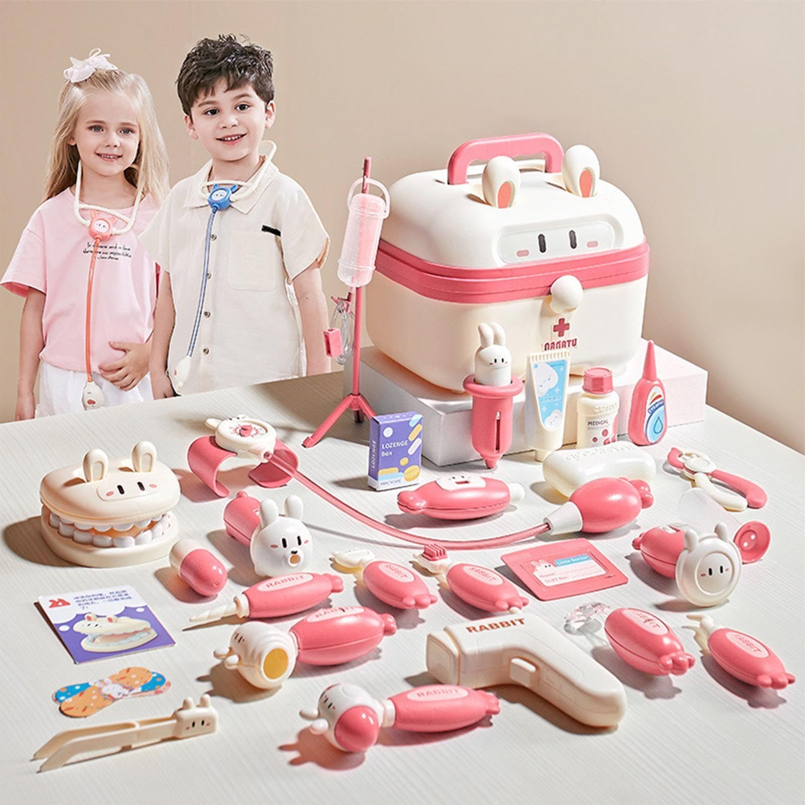 Kinder Arztkoffer Spielset Krankenhaus-Rollenspiel mit Licht und Sound | Krankenhaus-Spielset für Kinder Geeignet für Schule, Kindergarten, Party, Zuhause, Kinderzimmer, Wohnzimmer, für