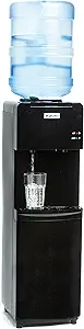 Igloo Top Loading Water Cooler – Hot & Cold Dispenser – Sleek Black, Holds 3 & 5 Gallon Jugs, Child Safety Lock – for Homes, Kitchens, Offices, Dorms