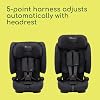 Bebeconfort Ever & Go i-Safe, Evolutive Car Seat, 15 Months - 12 Years, 76-150 cm, Foldable Travel Car Seat, Compact & Lightweight (4.9kg), 15 Headrest Positions, Full Black