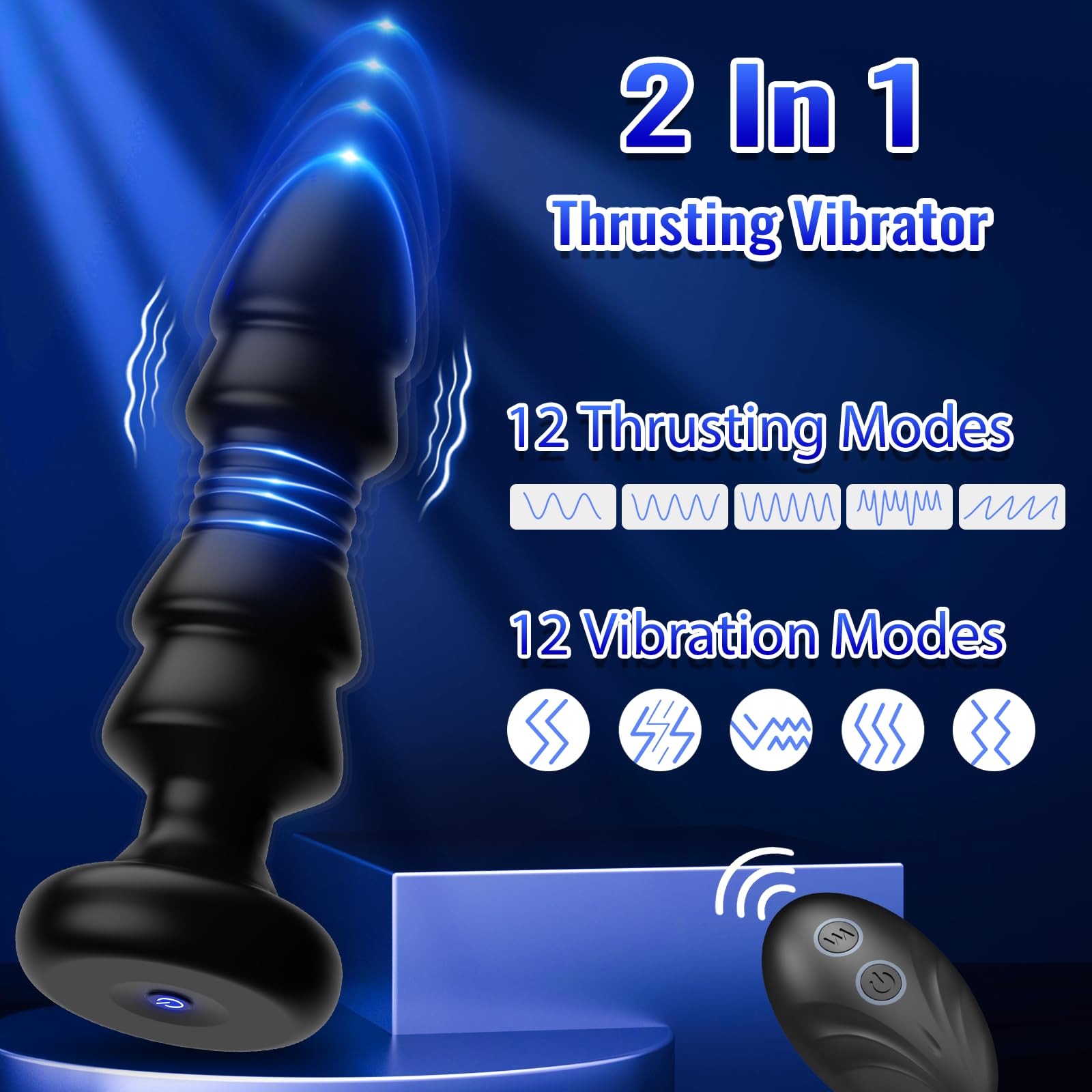 Giocattoli sessuali anali con spinte - Giocattoli anali con APP, telecomando, vibratore per punto G, palline anali con 12 massaggiatori prostatici vibranti e a spinta