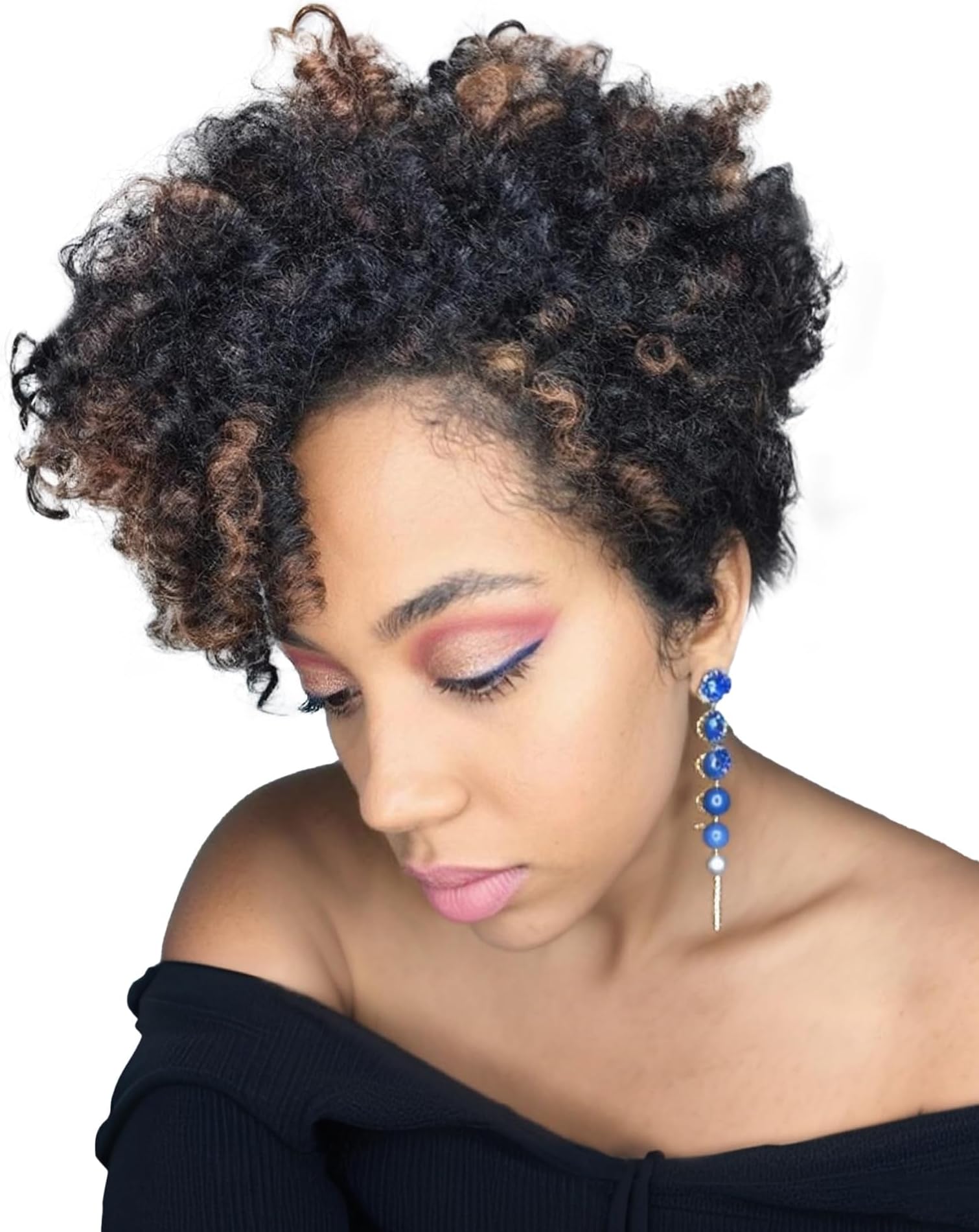 3Pack 10inch Afro Short Crochet Hair extensions for women Black to Brown Synthetic Braids Braiding Hair Extensions