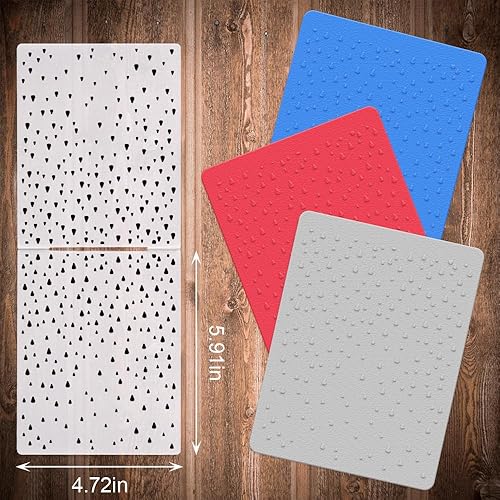 Vista 7 de Hying Carpeta en relieve de plástico con hojas de flores texturizadas 3D para hacer tarjetas, plantilla de manualidades, pancarta floral
