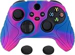 eXtremeRate PlayVital Samurai Edition Silicone Skin for Xbox Series S/X Controller, Anti-Slip Ergonomic Protective Case Cover for Xbox Core Controller w/Thumb Grips - Glow in Dark Green