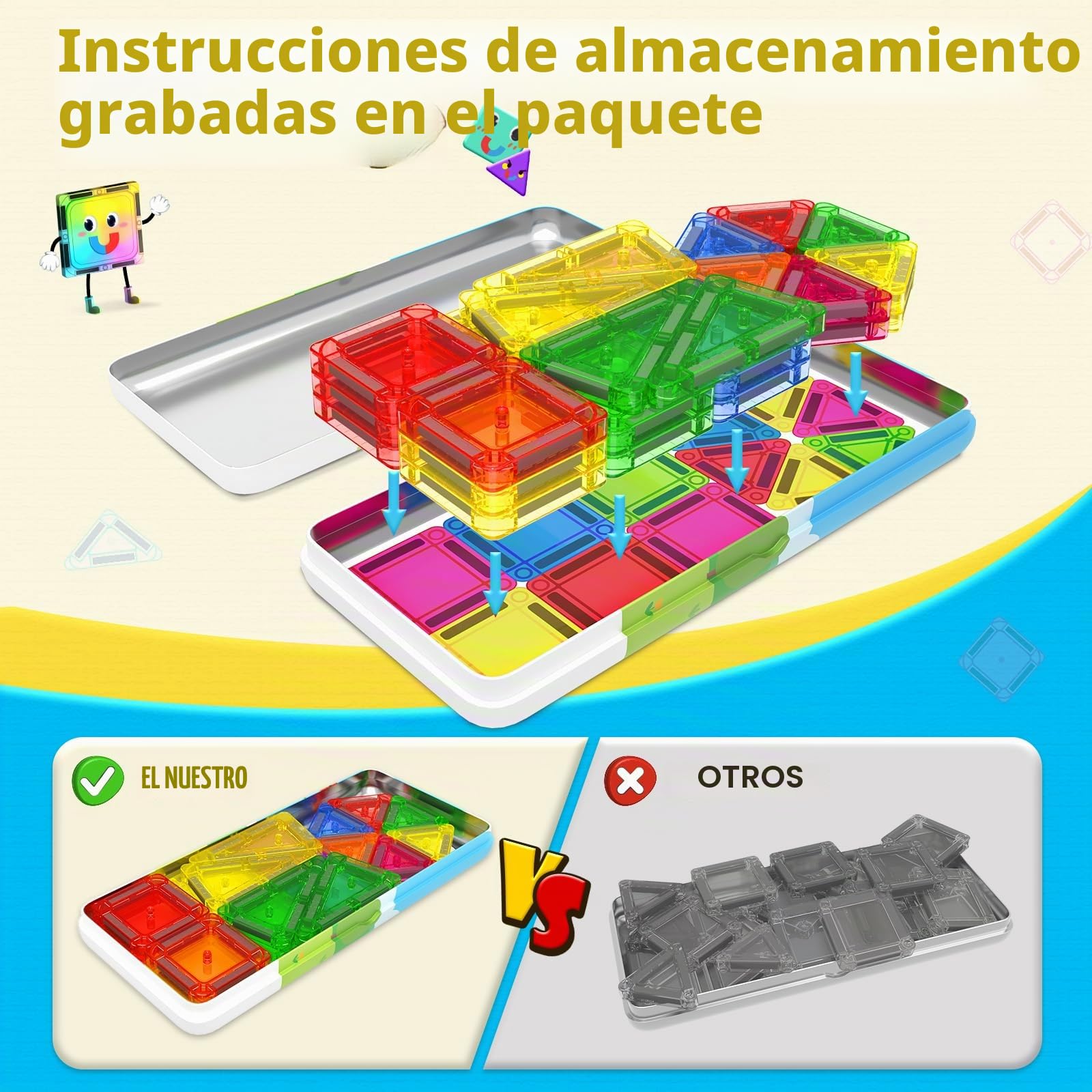 Bloques Magnéticos Construcción Niños, Mini Magnetic Blocks, Piezas Magnéticas Stem, Magnetic Tiles Juguete Sensorial Educativo para Niños y Niñas de 3 Años en Adelante Regalo Ideal