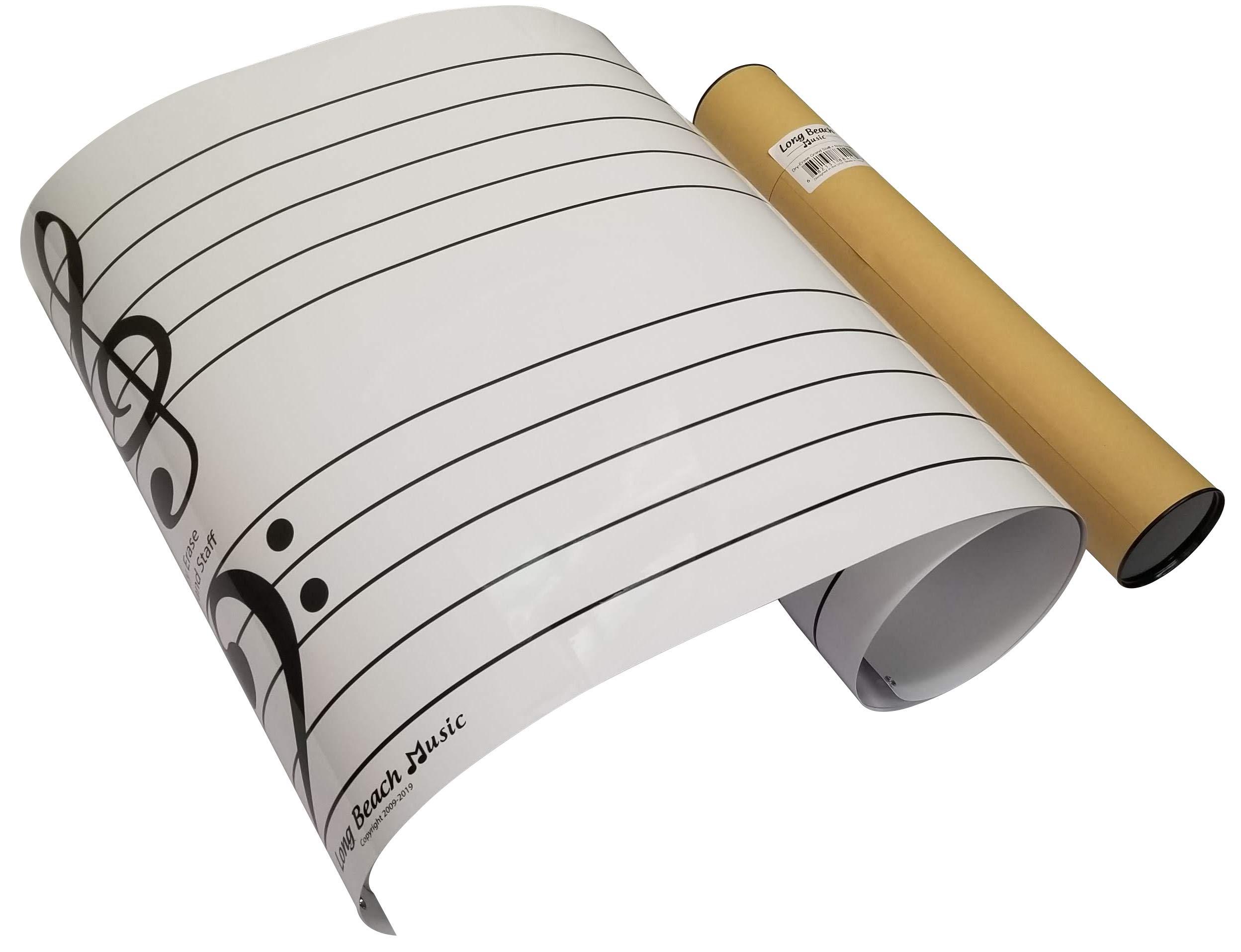 Dry Erase Music Staff Laminated Giant Poster 61" Inches PLUS Hangable