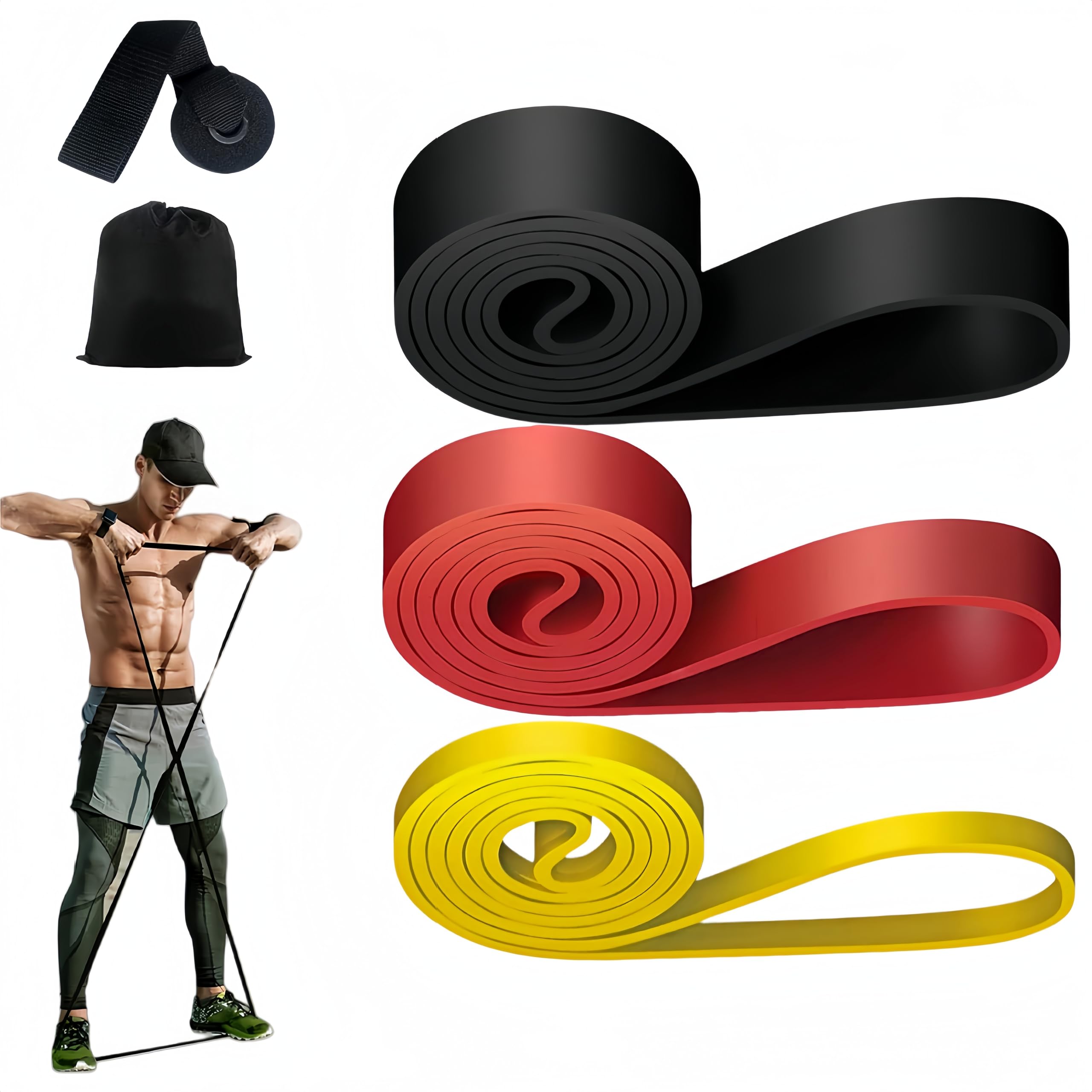 Resistance Bands [Set of 3],Resistance Bands Set for Men Women,With 3 Different Resistance Levels Gym Bands Resistance for Exercise Training Yoga Fitness Band for Chest Expanding Arm Leg