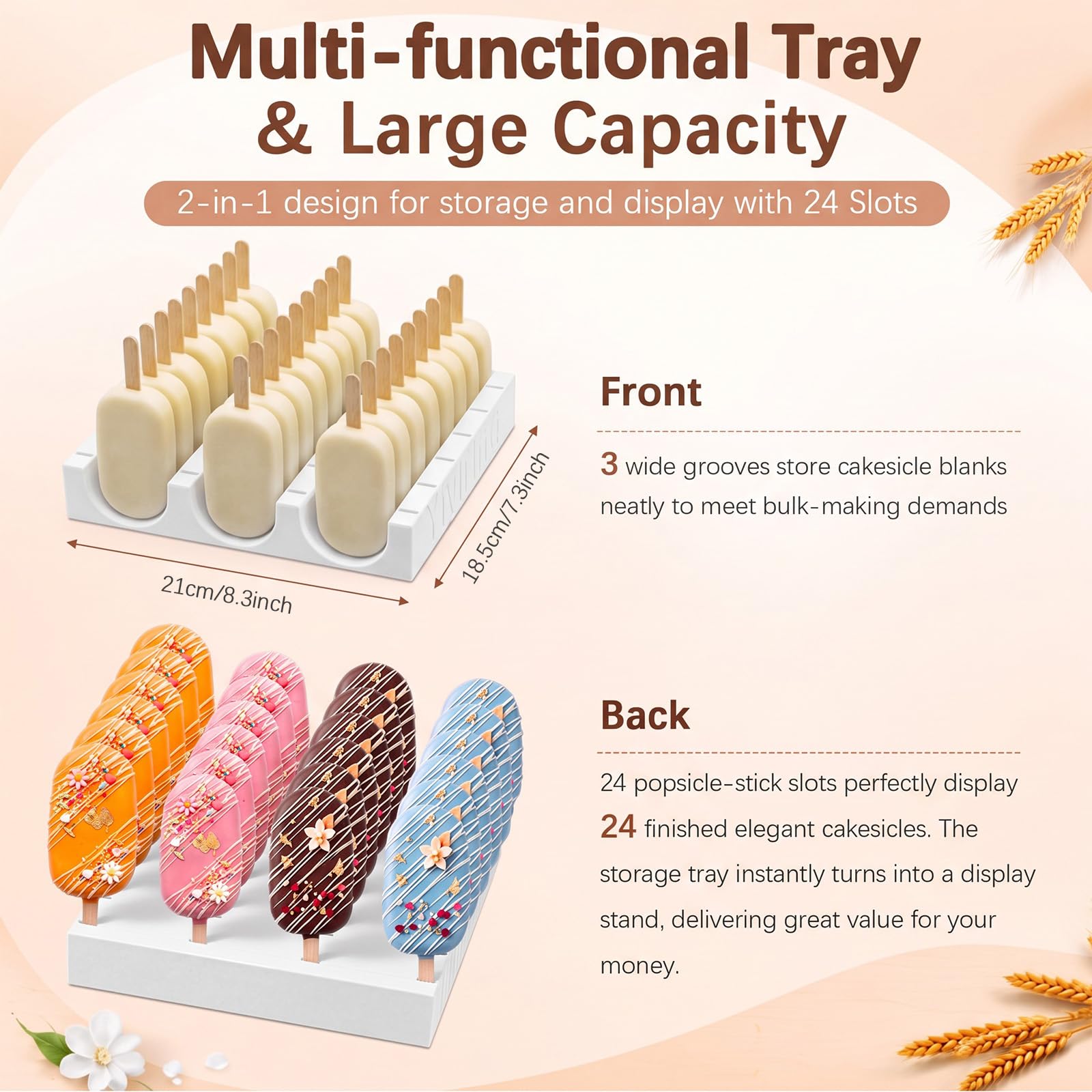 2 set di formine per torte da 9,1 cm con vassoio multiuso su