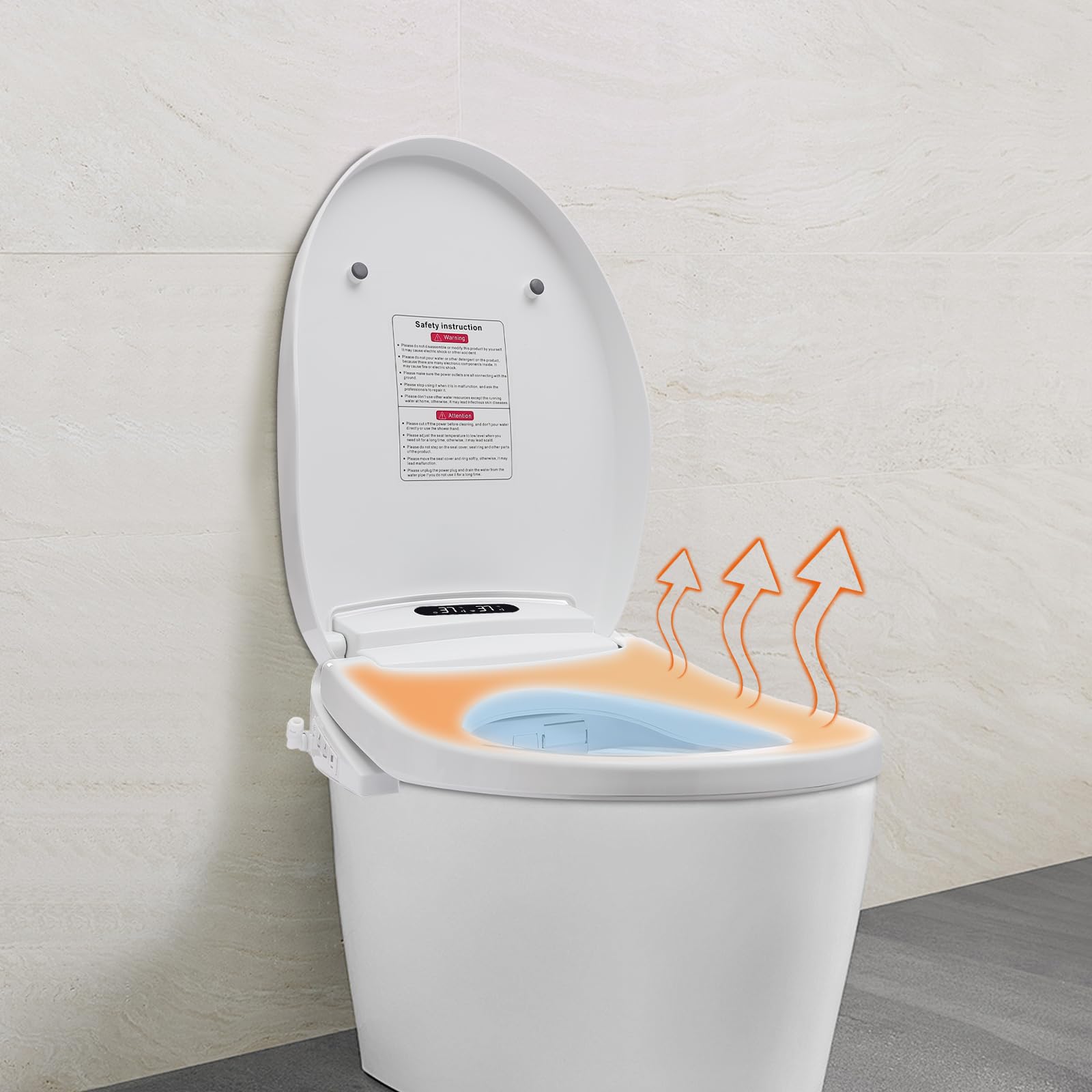 Smart Bidet siège de toilette intelligent, économie d'énergie électronique écologique, 3 vitesses, siège chauffant, WC japonais bidet