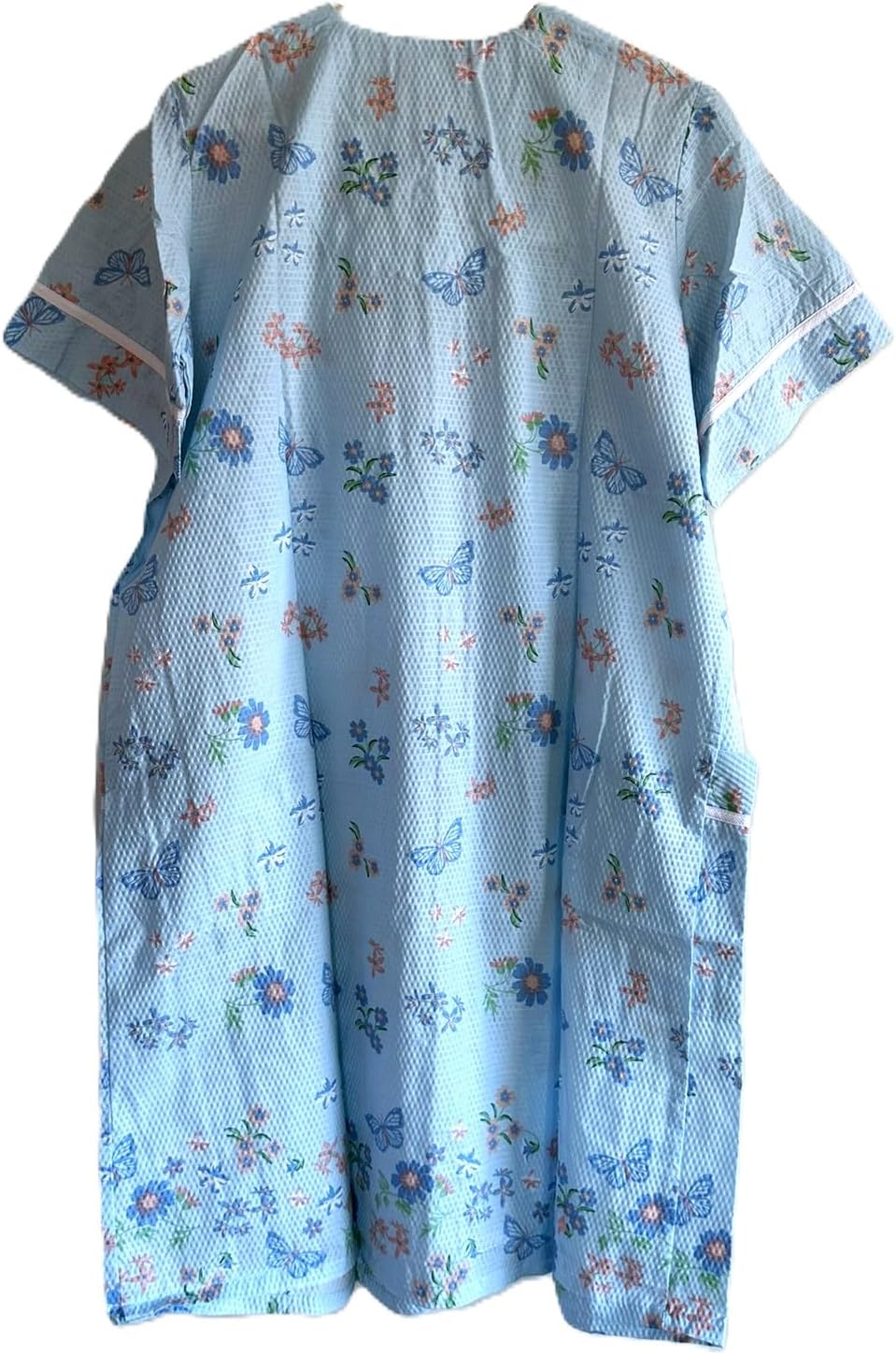 AmeriMark Women Calf-Length Snap Front Knit Duster House Coat Robe – Loose-Fitting Plush Bathrobe - Short Sleeve Bath Robe - Image 3