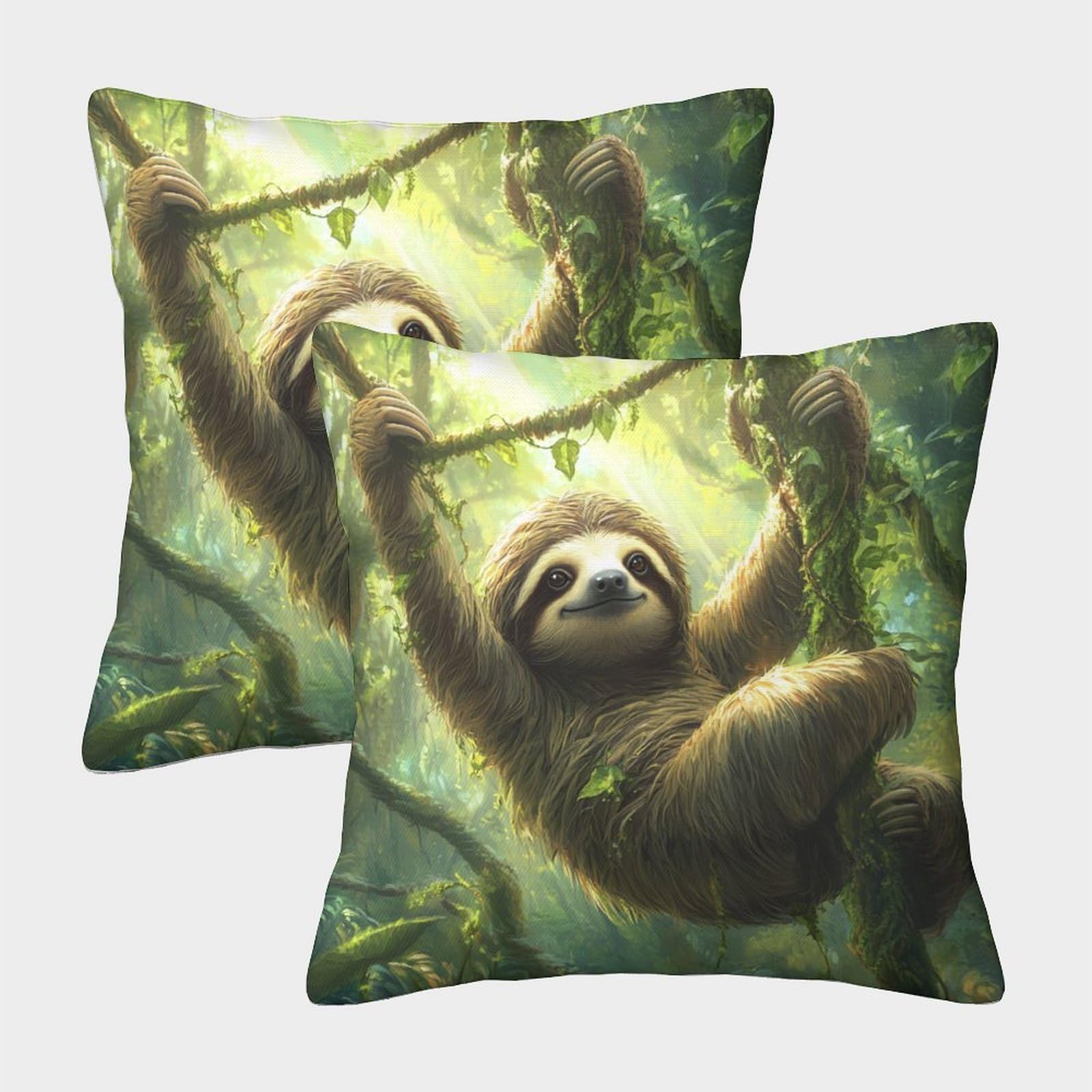 kaiyun 2 Pack Cute Sloth - Animals Pillow Case 40x40cm 3D Printing Cushion Cover,home Decoration Sofa Cushion