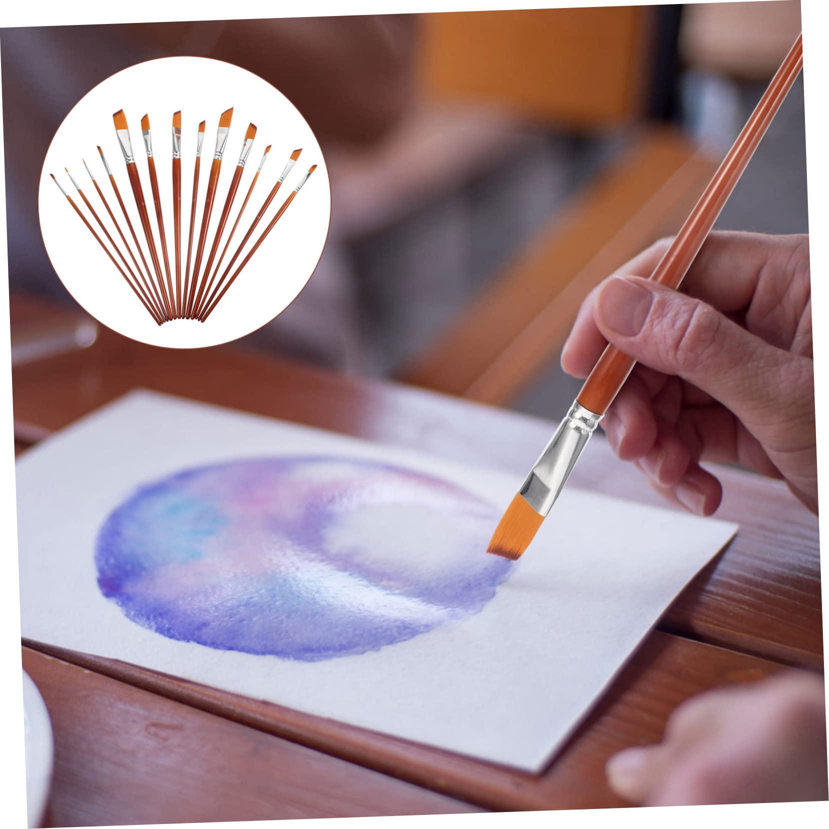 2 Set Di Pennelli Per Pittura Penne Riutilizzabili Set Di Pennelli in Nylon Per Dettagli Per Acrilico Arte Studenti 13 Pezzi*2
