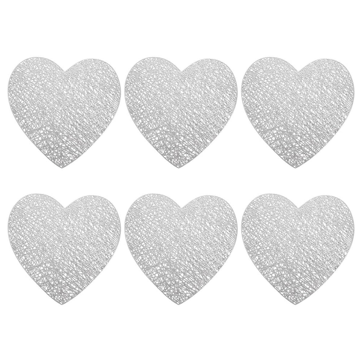 Sets de table de cœur en PVC DOITOOL antidérapants pour cuisine