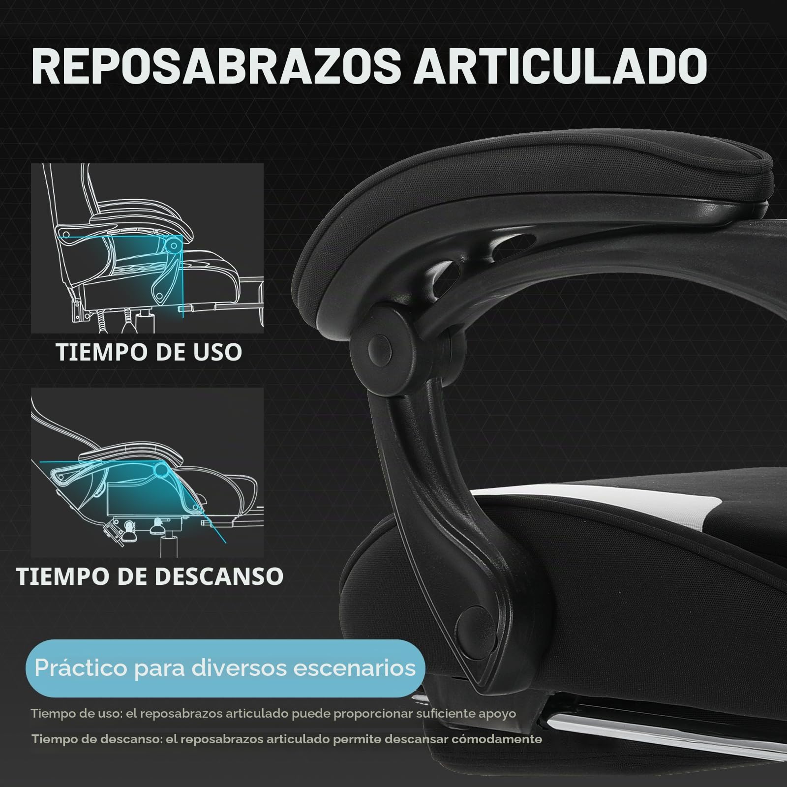 GTPLAYER Silla Gaming con Masajeador Ergonómica Silla Gamer con Reposapiés Reposacabeza, Silla de Oficina Ergonómica, Soporte Lumbar, Silla Juego Ajustable en Altura, Tela Blanco