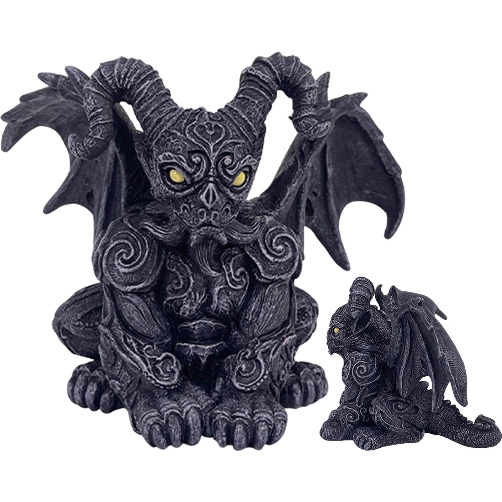 Amazon.co.jp: 不気味な座るドラゴン像 | ゴシックドラゴンの置物