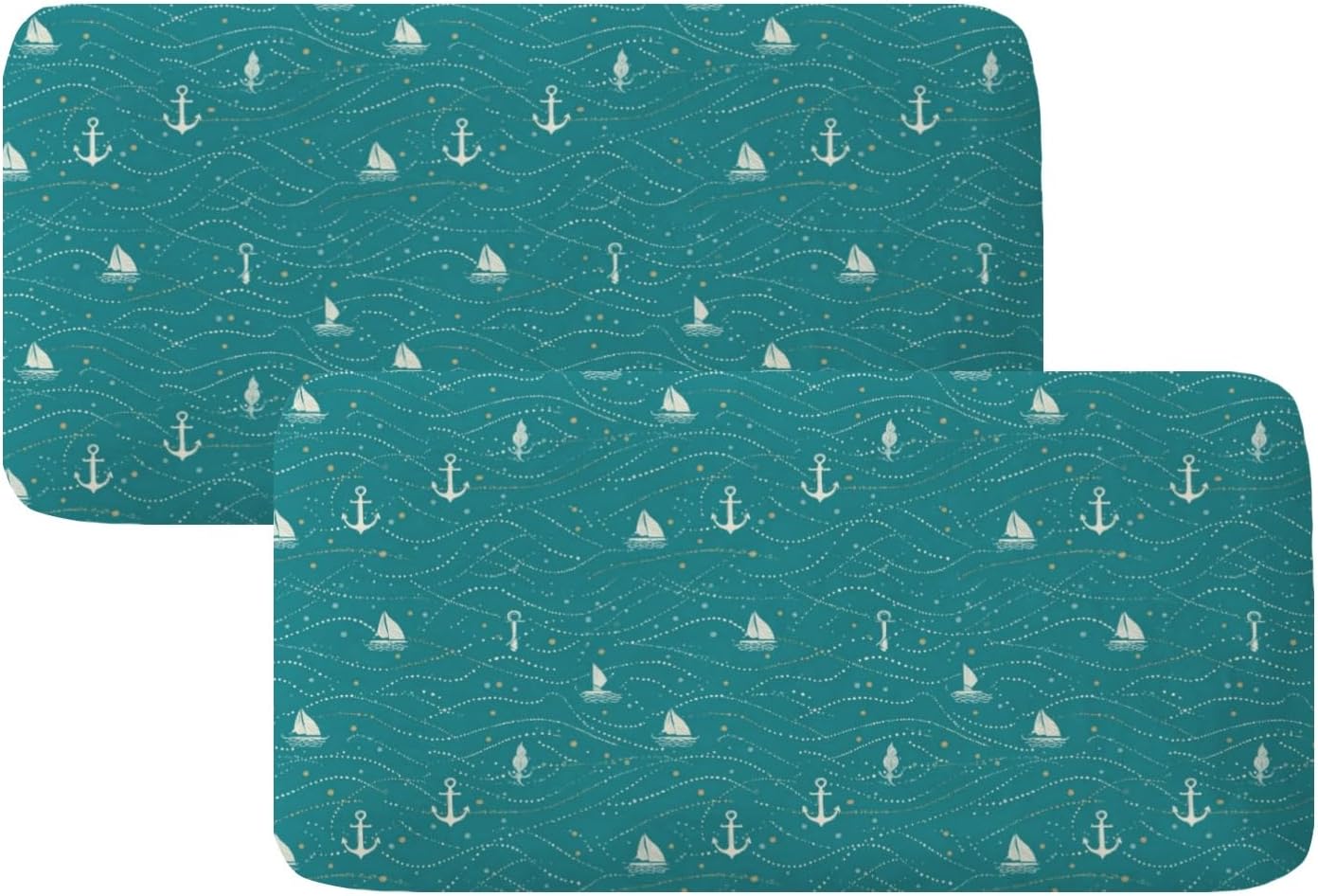 Anchor Boat Motif Loveseat Covers Couch Covers for 2 Cushion Couch, 2-Piece Stretch Sofa Slipcovers Anti-Slip Washable Furniture Protectors for Dogs Pets