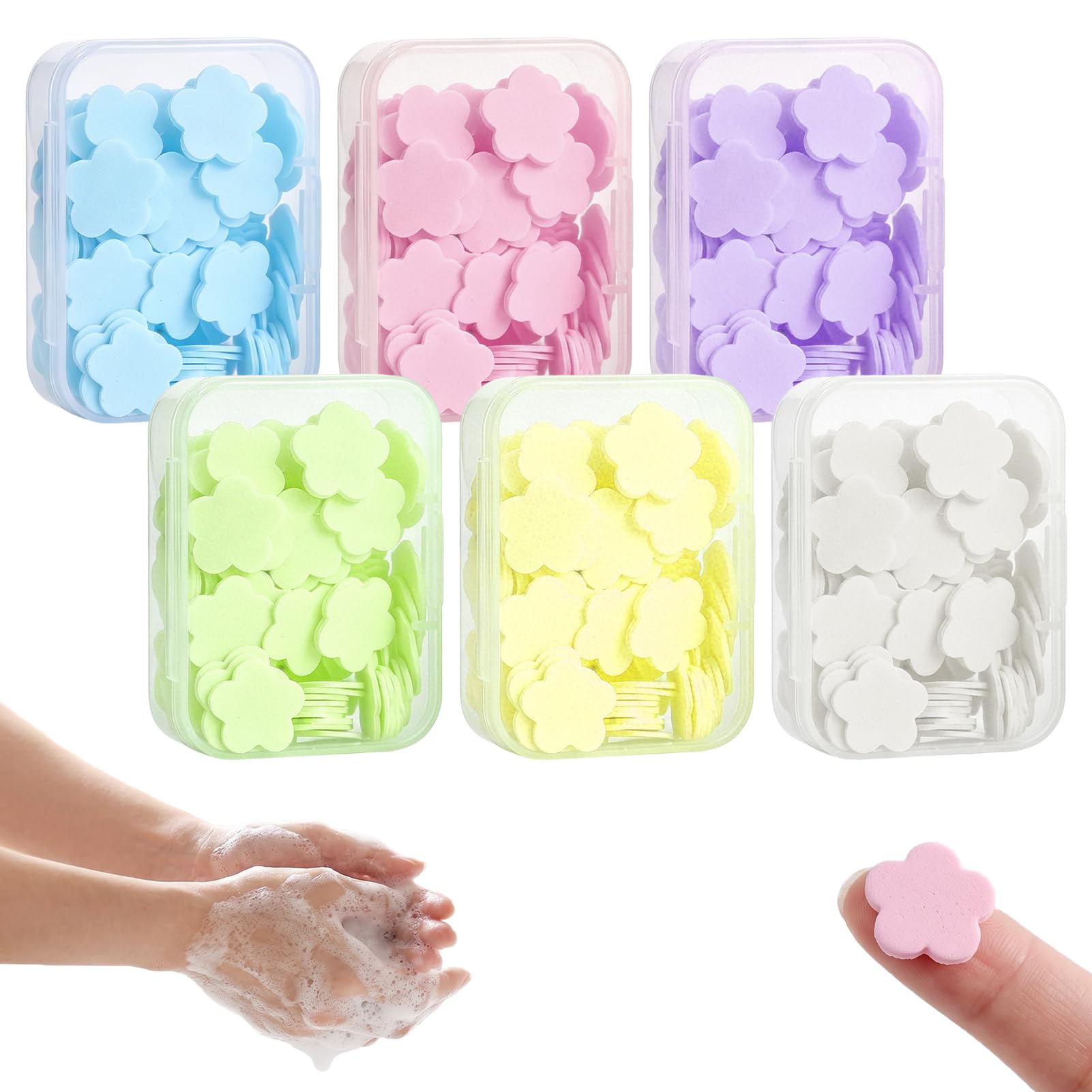 600 Pcs Portable Soap Sheets for Hand Washing, Mini Travel Soap Paper with Storage Case, Instant Dissolving Disposable Soap Leaves for Camping, Hiking, Outdoor Travel, Daily Use Adults & Kids