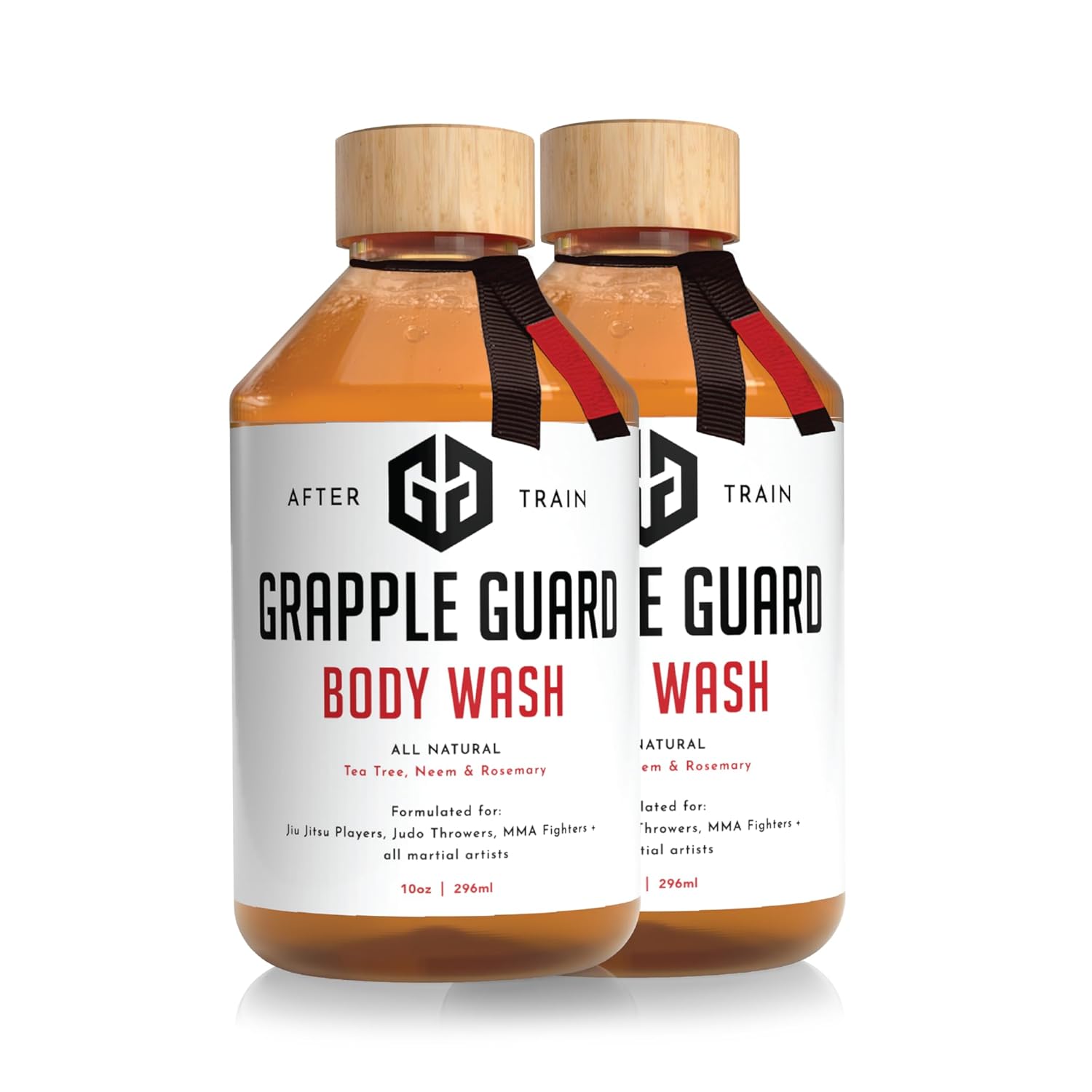 Grapple Guard Tea Tree Body Wash for Men and Women - All Natural Body Wash/Soap with Citrus Scent, Neem & Rosemary Oils for Jiu Jitsu, MMA, Judo Athletes, & All Martial Artists, 10 oz (Pack of 2)