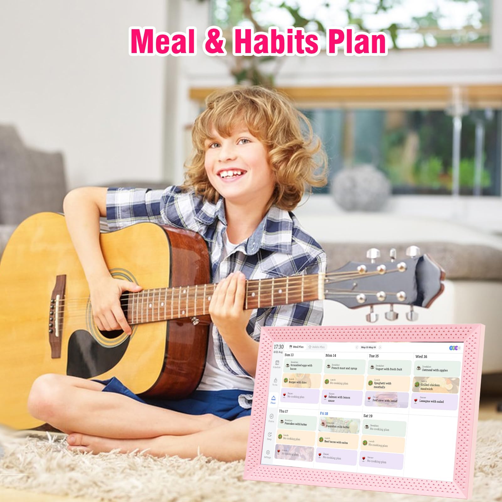 Calendario digital de 10.1 pulgadas, 64 GB, calendario electrónico para compartir en familia, calendario interactivo de escritorio, calendarios inteligentes, pantalla táctil para hacer tareas