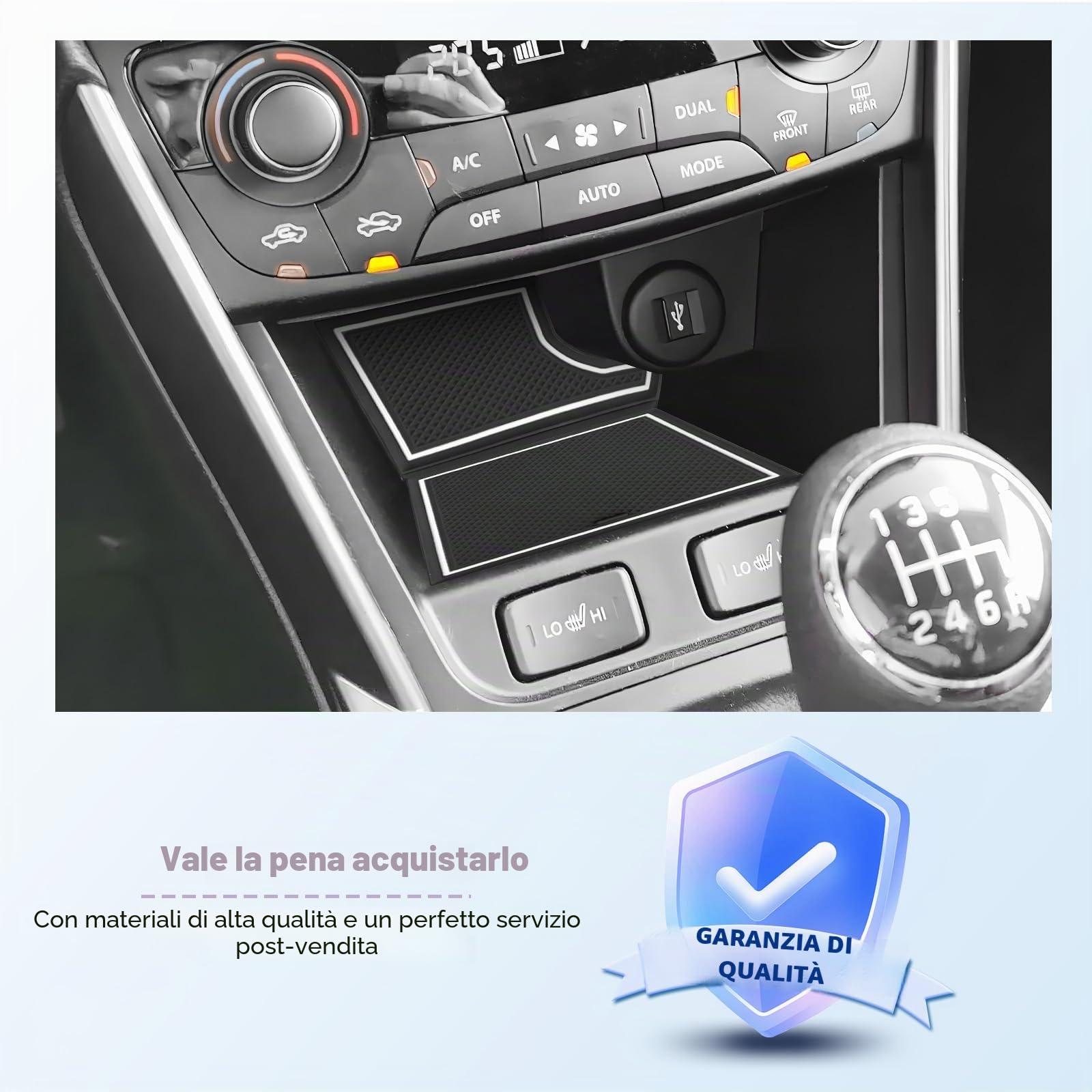 LUWU Compatibile con Nuovo Suzuki S-Cross Hybrid 2022-2025 2026 Tappetini Antiscivolo Tappetini in Gomma per Console Centrale AntiscivoloBicchieri Tappetino Suzuki S-Cross III Accessori (Bianco)