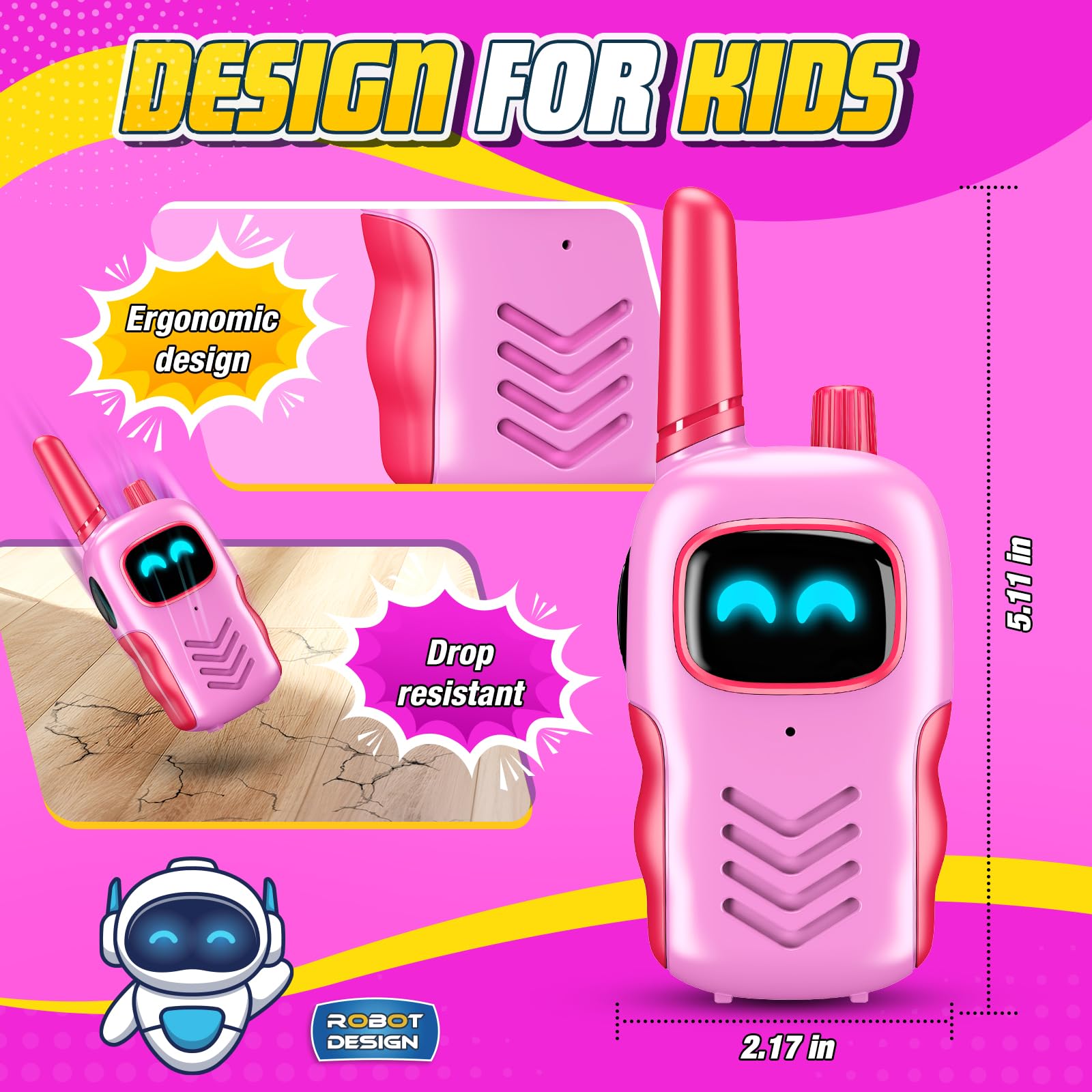 Adeokay Walkie-Talkie, Giochi Bambina 3 4 5 6 7 8 9 10 11 12 Anni Femmina Regalo Bambina 3-12 Anni Giocattoli per Bambini All'aperto Regalo Bimba 3-12 Anni Giocattoli Bambina 3-12 Anni