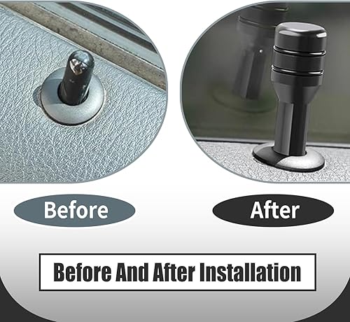 Miniatura 4 de Paquete de 4 pasadores de puerta interior automotriz, pasadores de aleación de aluminio para cerradura de puerta interior, perillas universales de