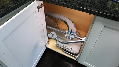 Miniatura 3 de Rev-A-Shelf Contemporary Cloud Organizador de esquina ciega de 2 estantes para apertura derecha/gabinete izquierdo ciego