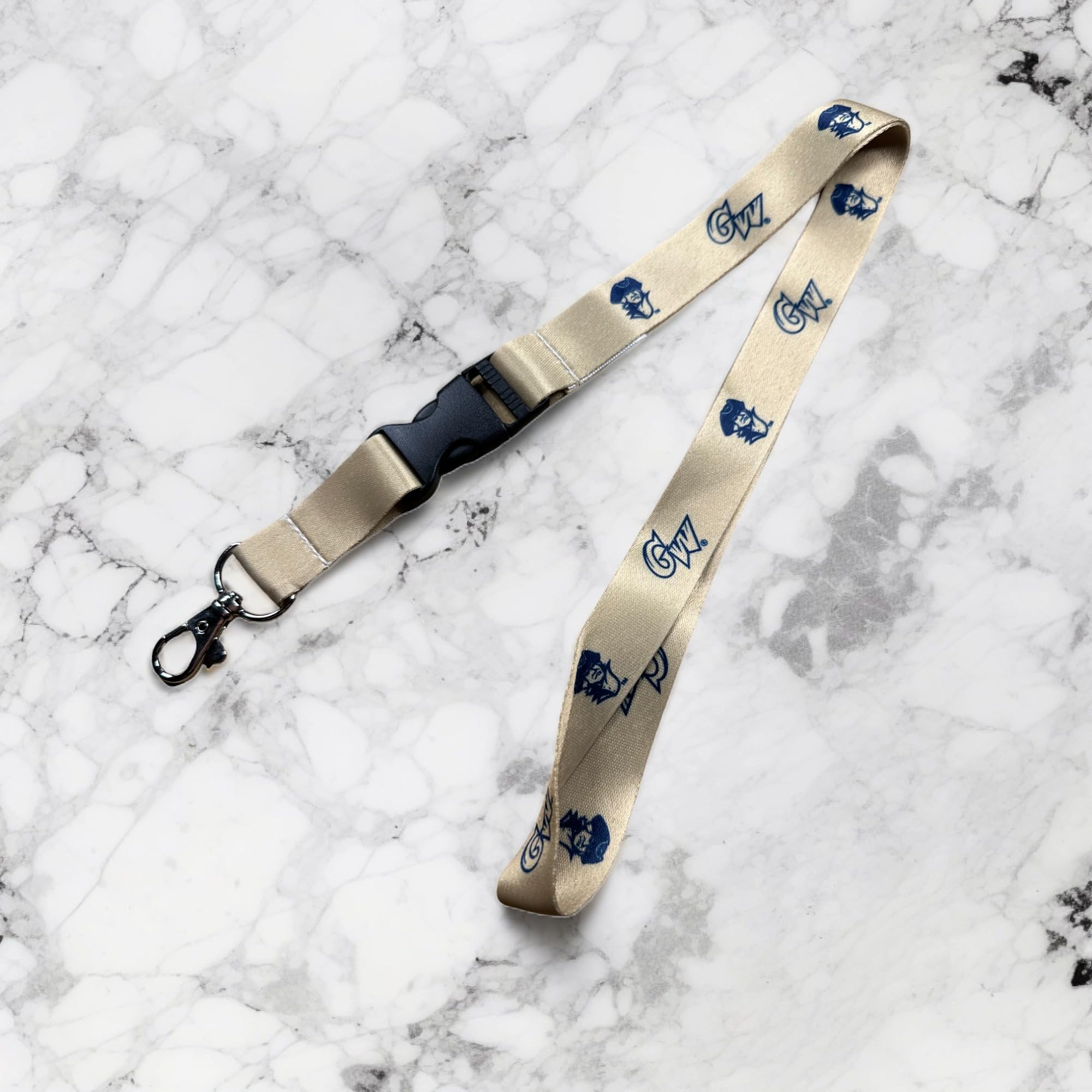 Desert Cactus George Washington University Lanyard Car Keys ID Badge Holder Keychain Detachable Breakaway Snap Buckle (Gold) - Image 4