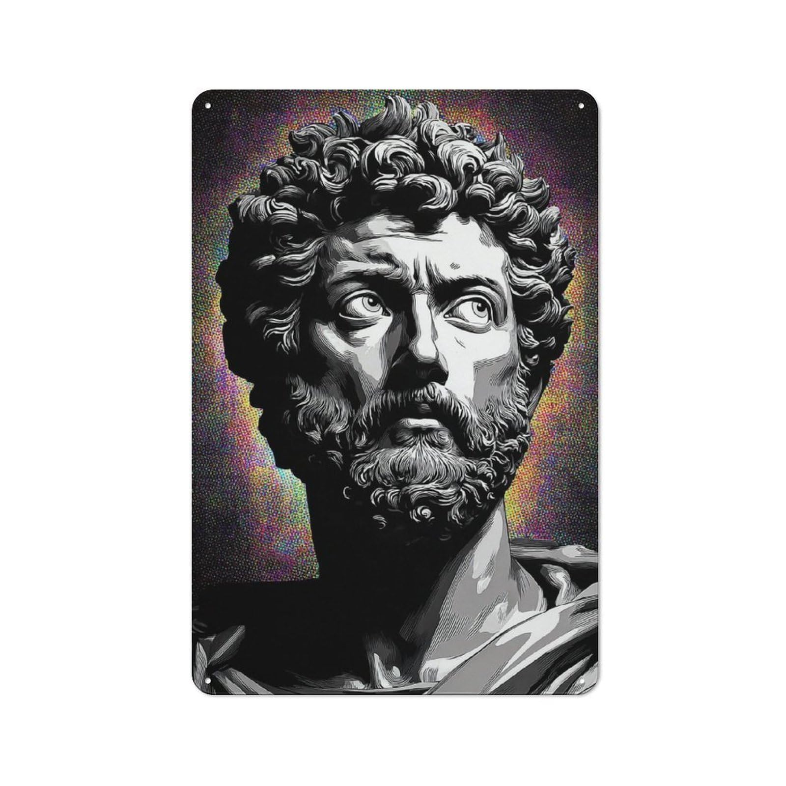 Junmoney Renaissance Masterpiece Bust Vintage Vintage Tin Sign 30X20cm, Cafe Wall Decor For Bakery, Diner, Cafe Or Family Room
