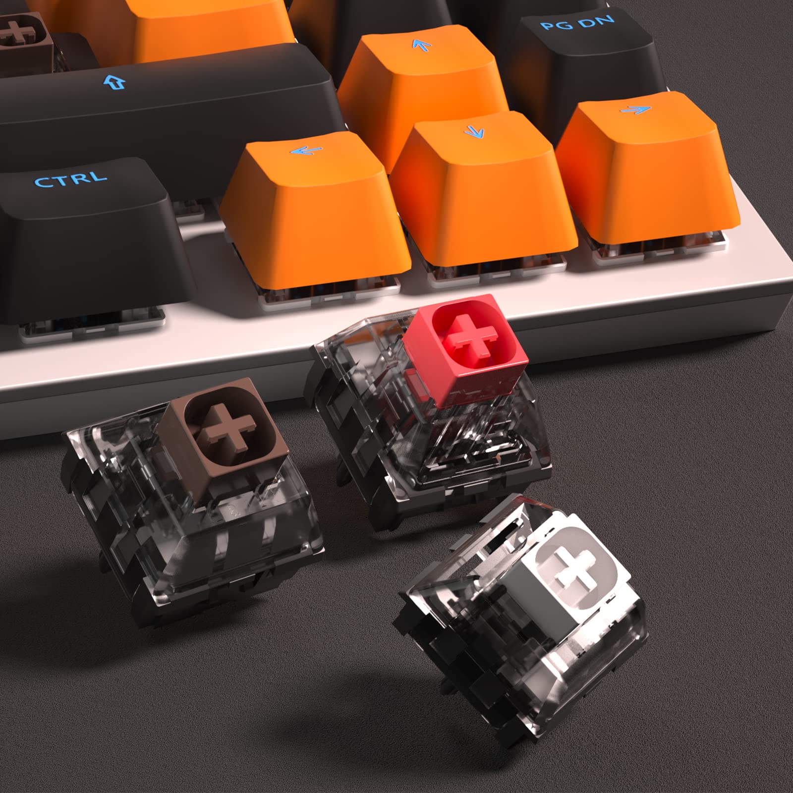 KAILH Boîte de 90 commutateurs mécaniques V2 5 broches pour clavier de jeu linéaire tactile (boîte V2 blanc)