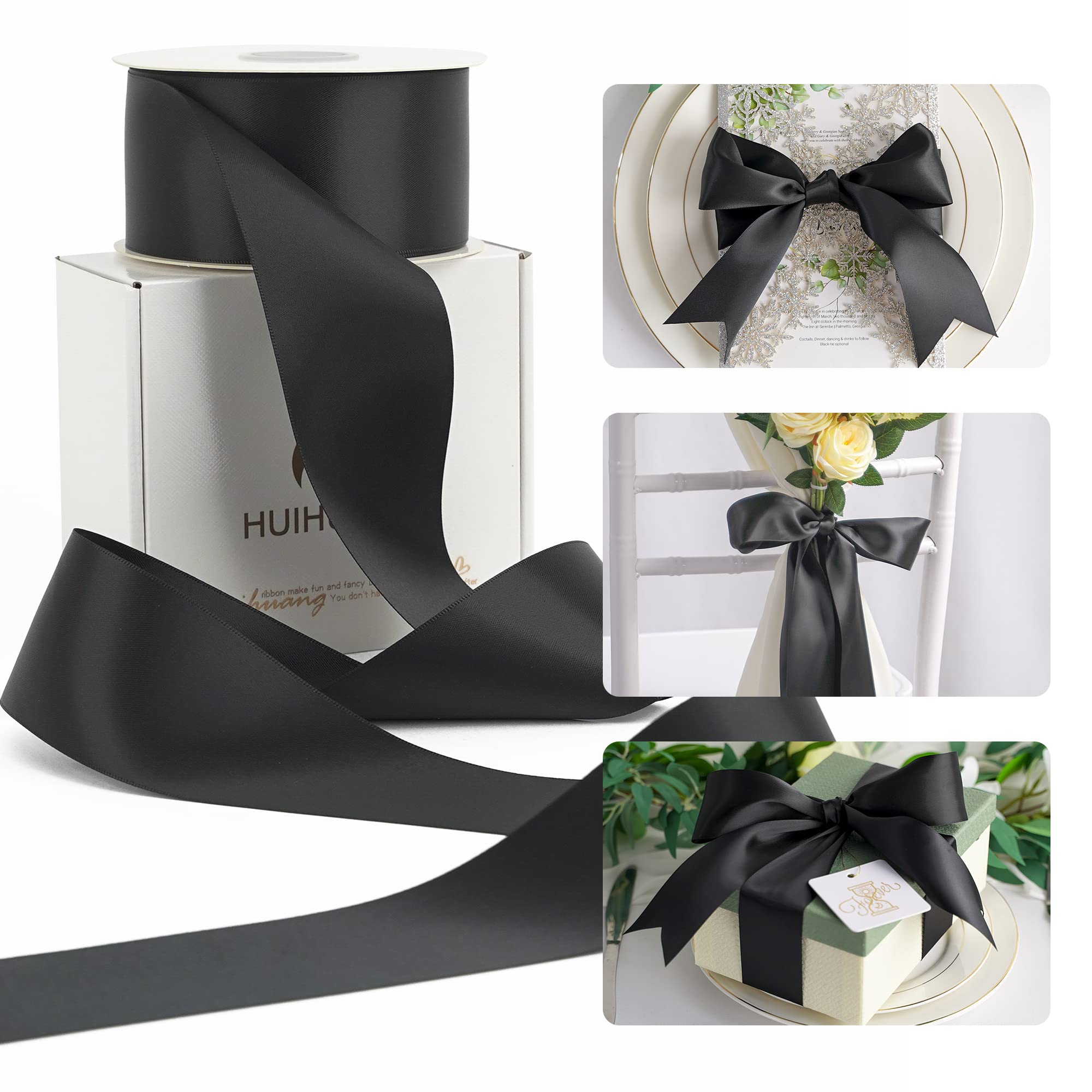 Black Satin Ribbon 2 Inch
