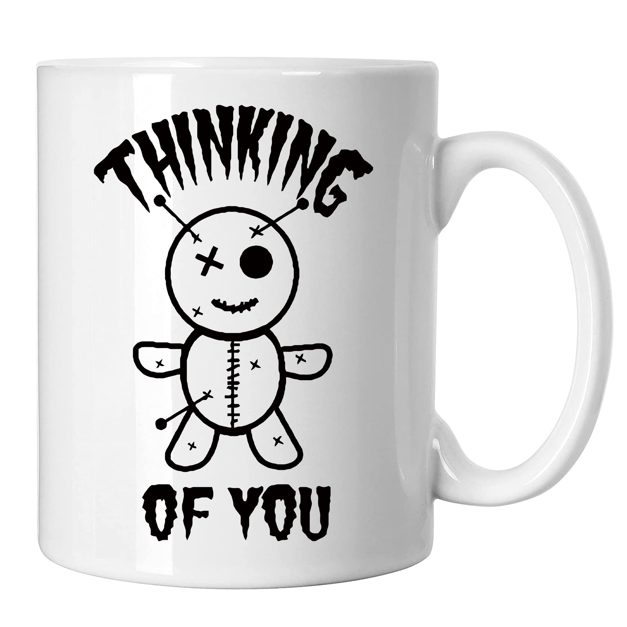 GP-Tees Voodoo Doll Thinking Cool Novelty Ceramic Mugs for Men, Women, Home & Work