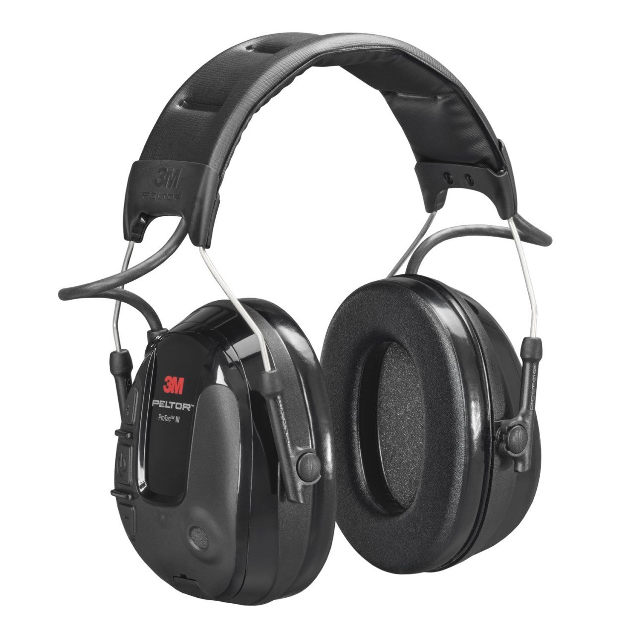 3M PELTOR ProTac III Headset, 21 dB, Slim Cups, Black, Headband, MT13H220A