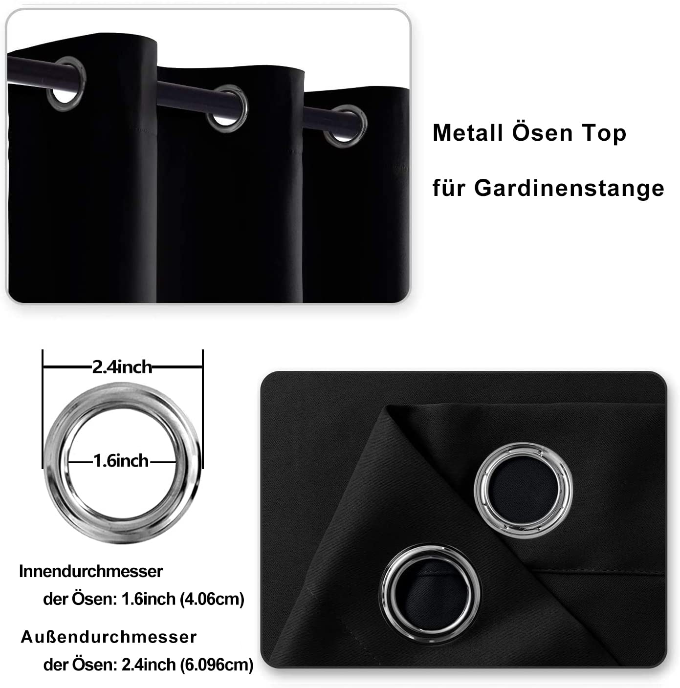Tende Oscuranti Per Camera Da Letto DWCN - 2 Pezzi, Occhielli Argento, 167x183 Cm, Colore Cachi Scuro