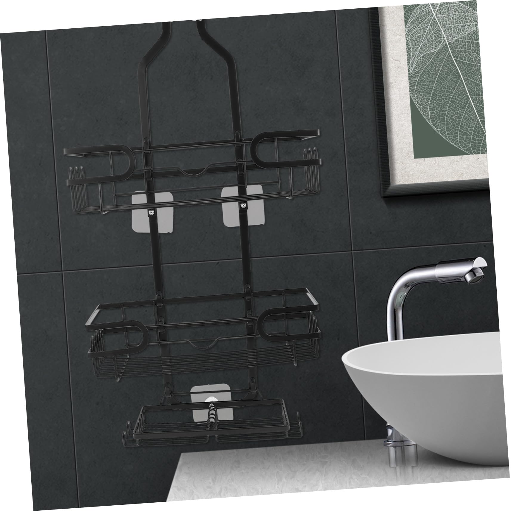 LIFKOME Mensola Doccia Muro Ripiani con Ganci Organizer in Metallo Resistente all Umidità Supporto Stabile per Shampoo e Sapone Mensola da Appendere per Ordinato ed