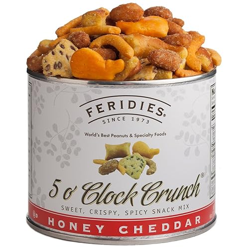 FERIDIES Honey Cheddar 5 O'clock Crunch Sweet and Spicy Snack Mix 6oz - Lata sellada al vacío