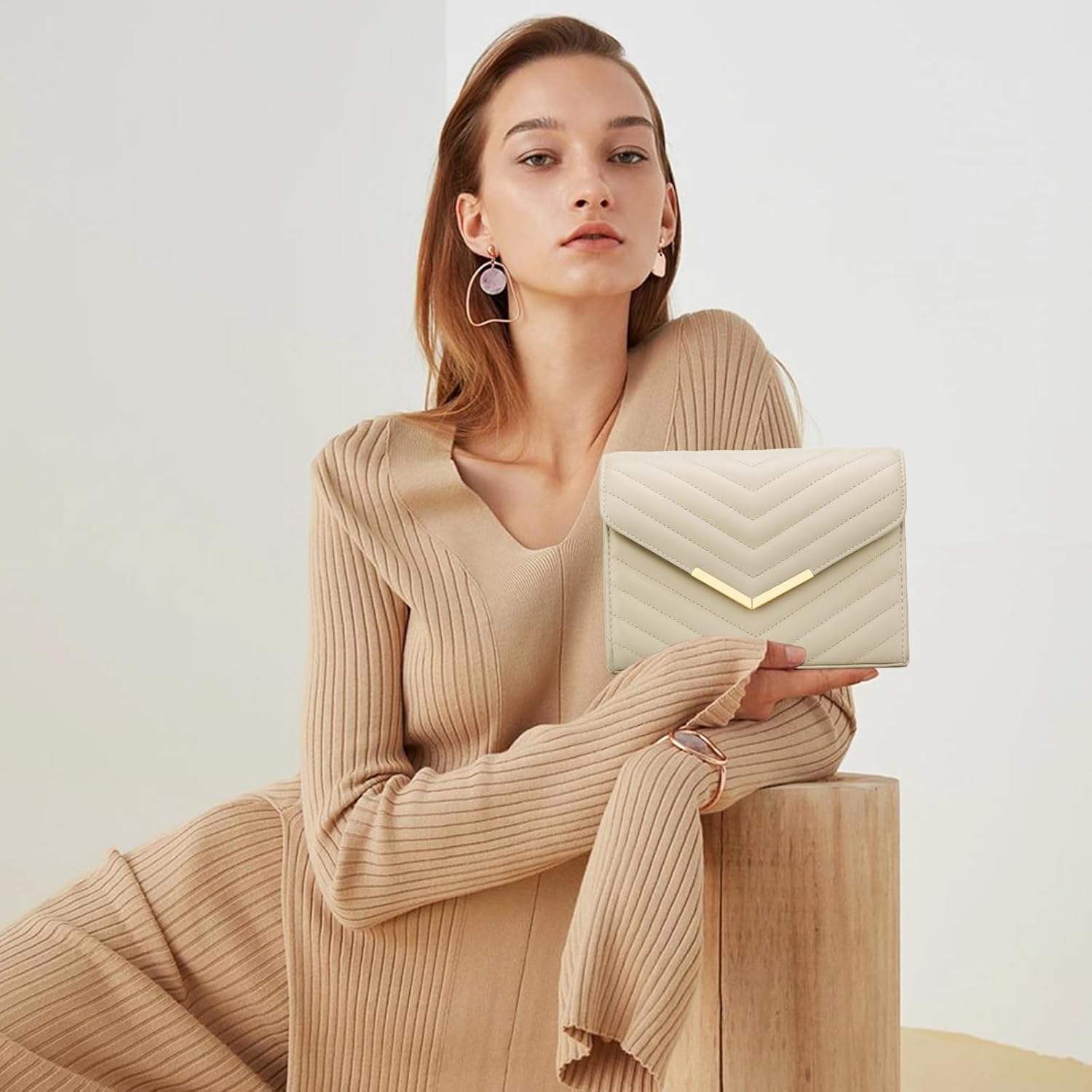 KKXIU Women Formal Vegan Leather Evening Envelope Clutch Purses and Handbags for Party Wedding Prom Bridal - Image 2