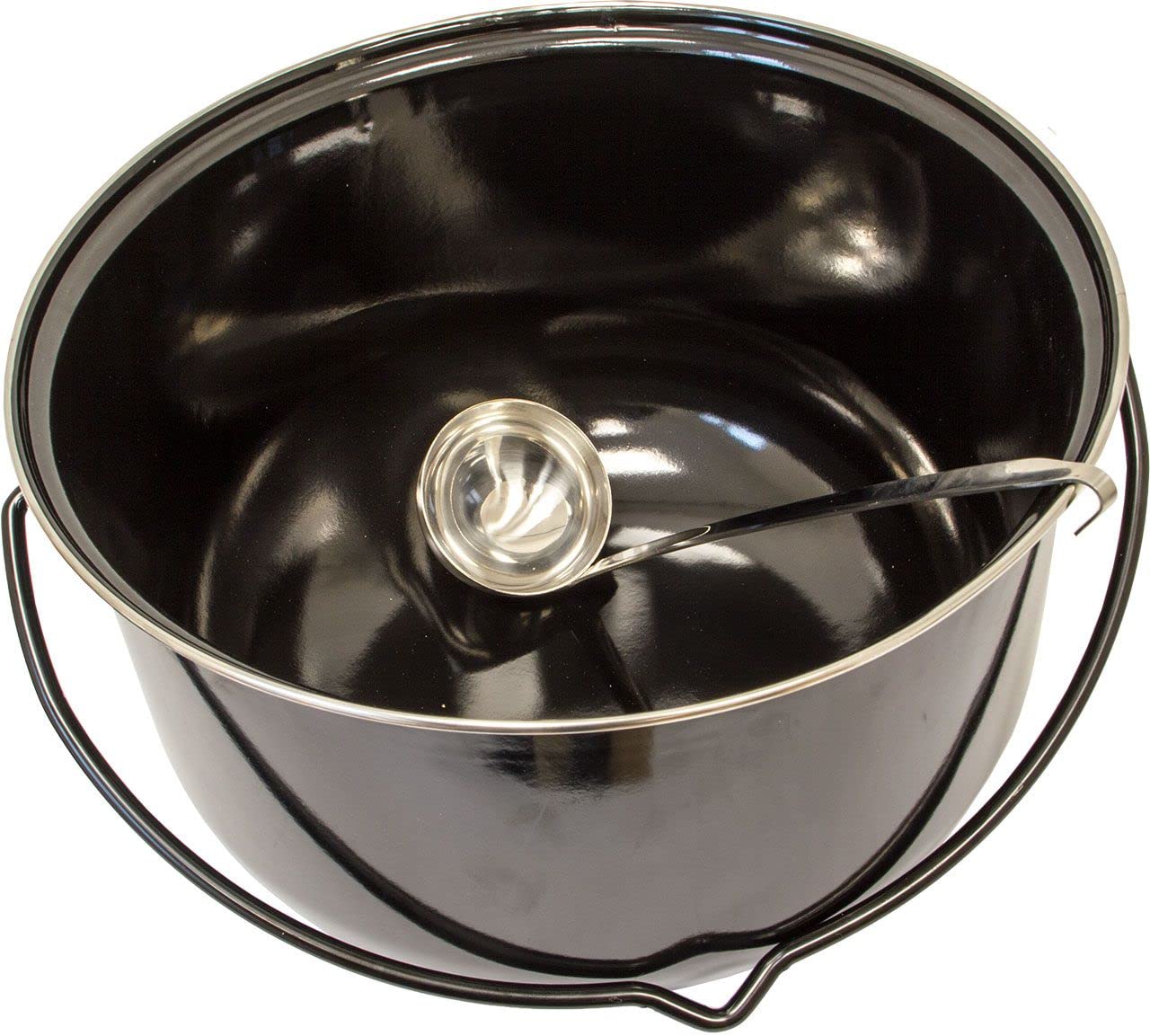 LEMODO Gulaschkessel 14 Liter emailliert mit Deckel für Schwenkgrill