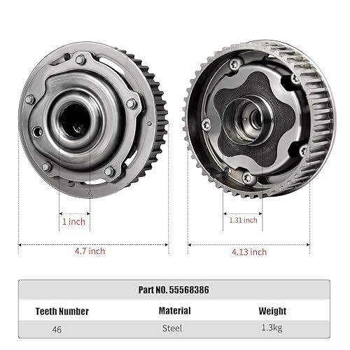 Miniatura 5 de Sincronización del motor Árbol de levas de escape de engranaje de levas 55567048 VVT piñón Actuador de posición del árbol de levas compatible con