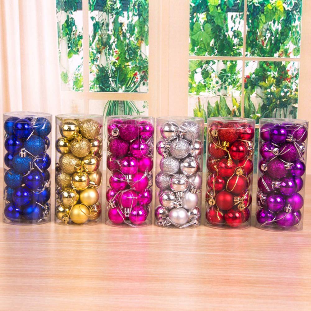Produktbild von Fouriding Weihnachtskugel 30 Stück 6cm Weihnachtskugeln Klare Kunststoff Christbaumkugeln Hängende Dekoration Für Weihnachtsbaumschmuck Dekoration (Champagner