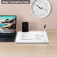 Vista 7 de Varhomax Glass Desk Buddy Whiteboard with Storage, Small Dry Erase Desktop White Board Caddy to-do List Memo Notepad for Office, School and Home